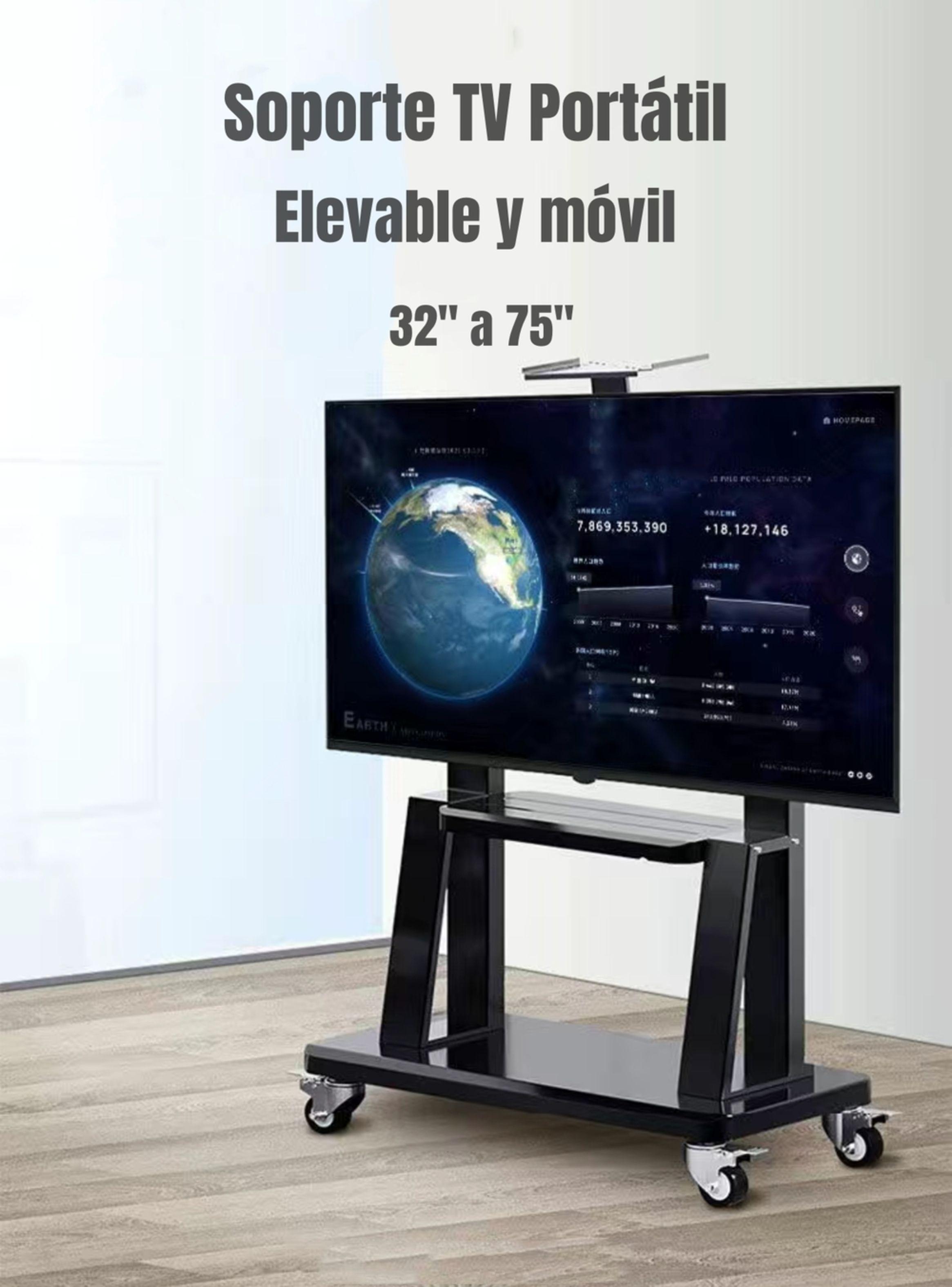 Soporte TV Rack Pedestal 32”-75” Con Ruedas Portatil-2