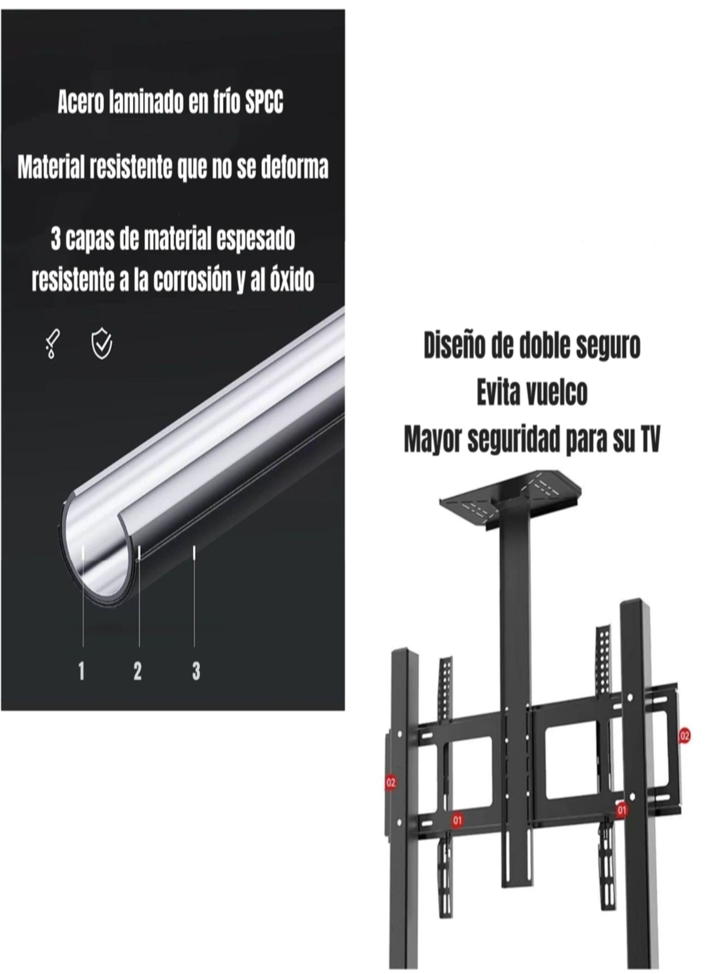 Soporte TV Rack Pedestal 32”-75” Con Ruedas Portatil-4