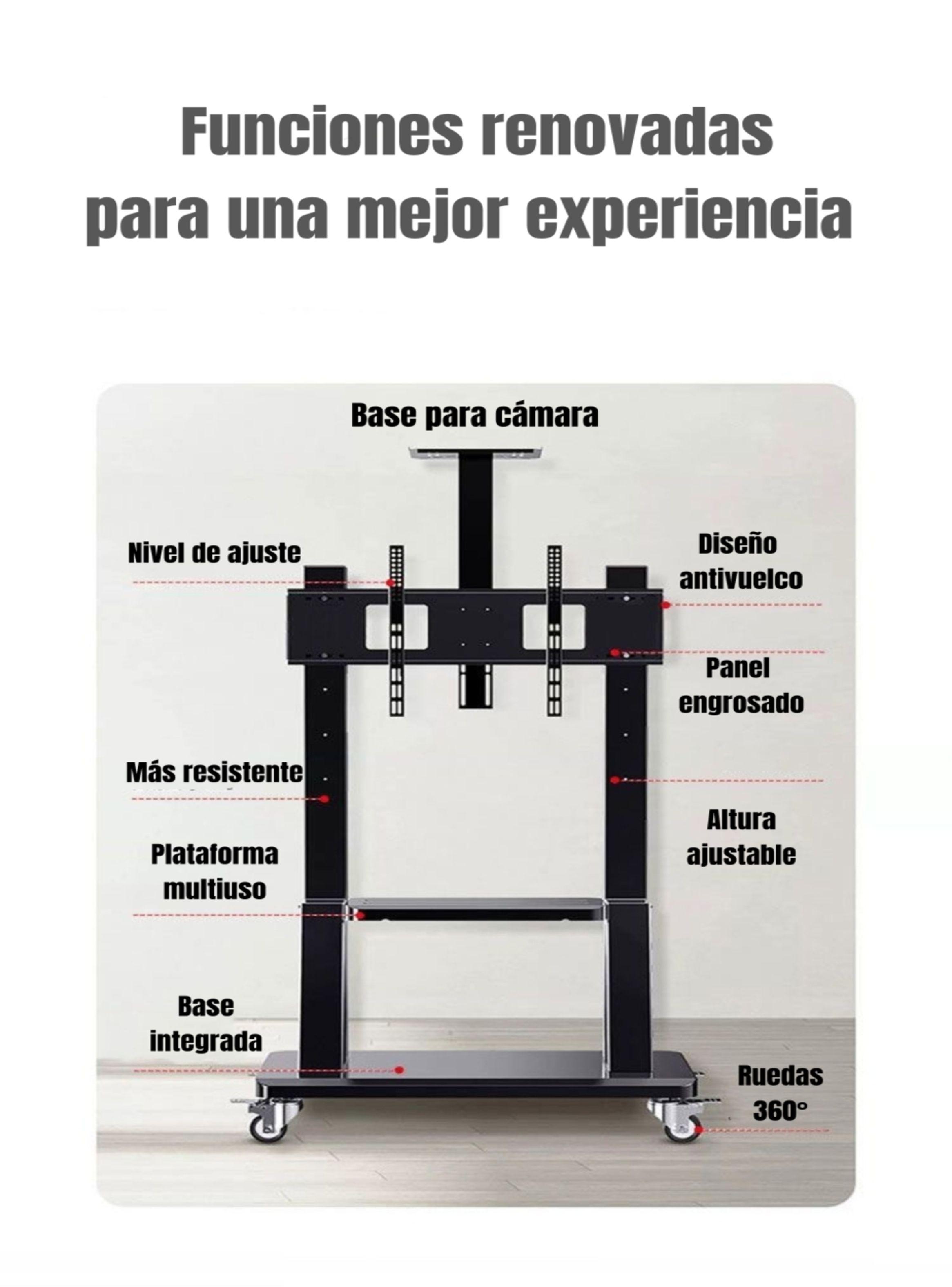 Soporte TV Rack Pedestal 32”-75” Con Ruedas Portatil-6