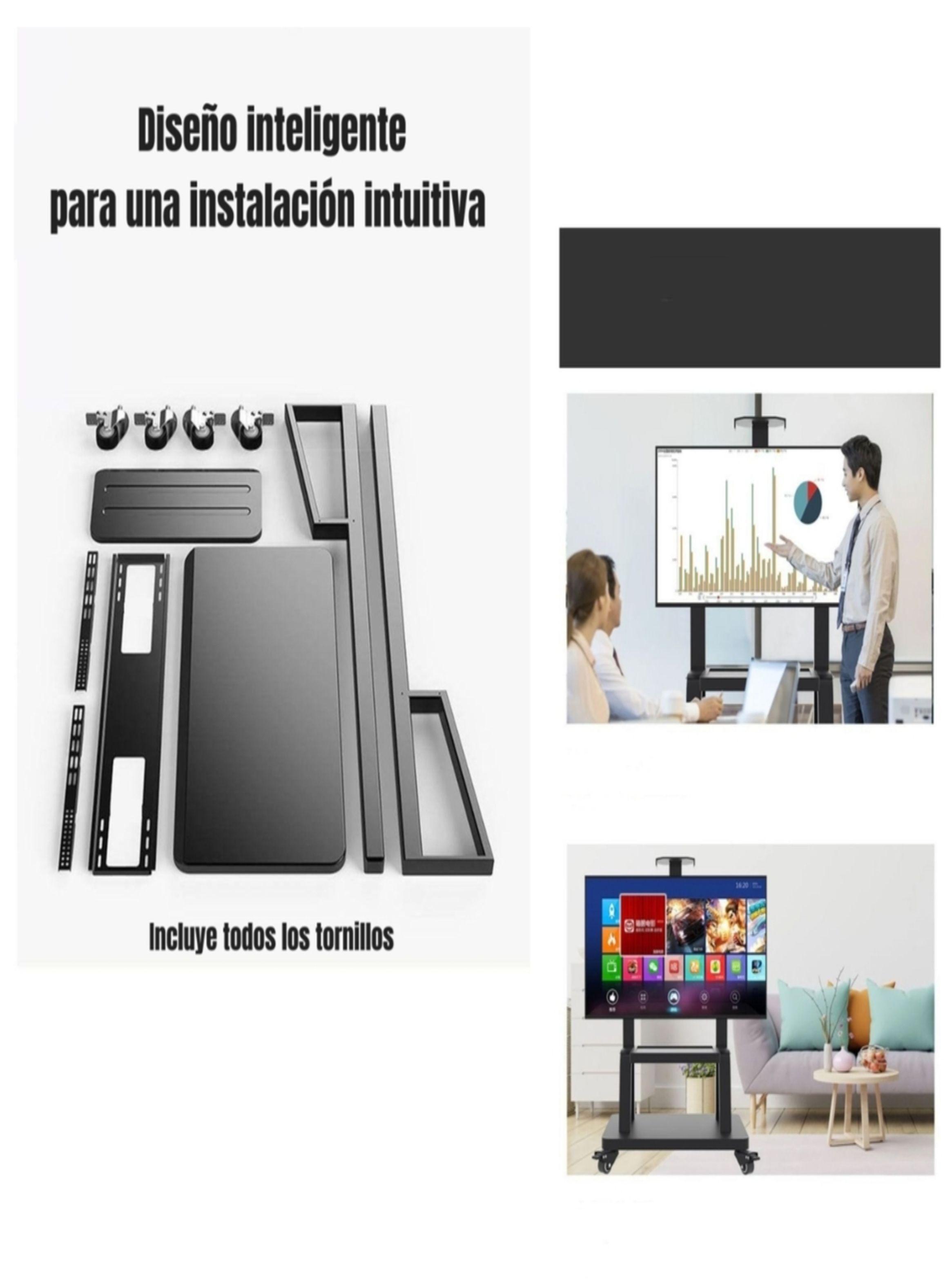 Soporte TV Rack Pedestal 32”-75” Con Ruedas Portatil-7
