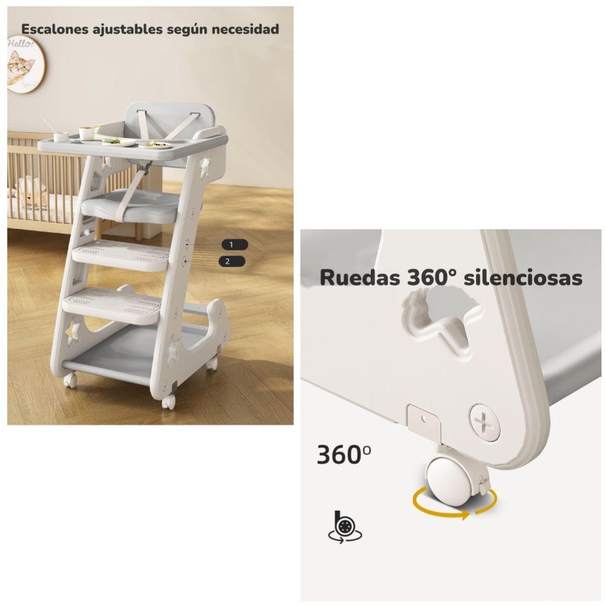 Silla De Comer Multifuncional Growth Gris LuBabycas-5