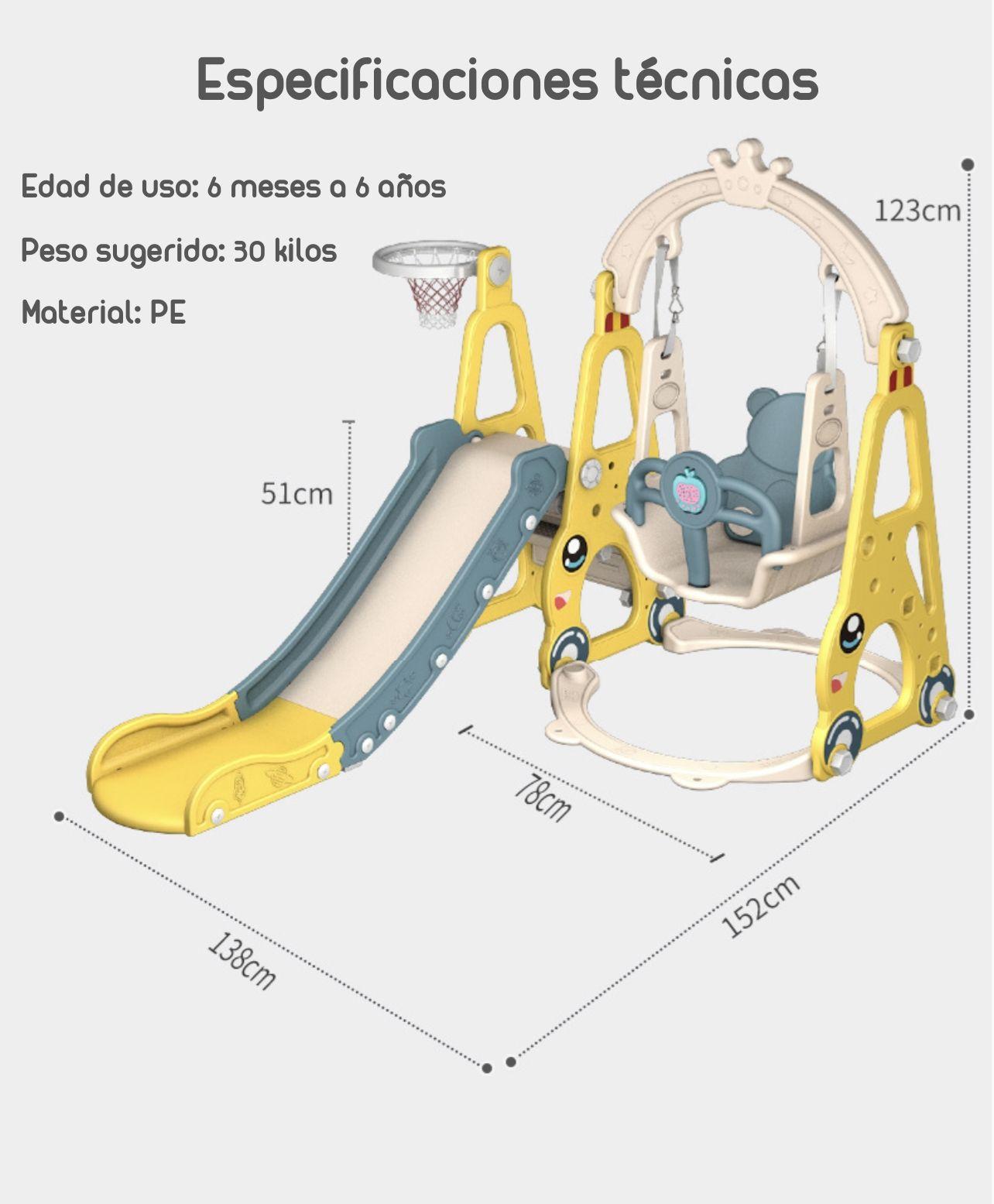 Resbalín Columpio 3 En 1 Lubabycas Amarillo-6