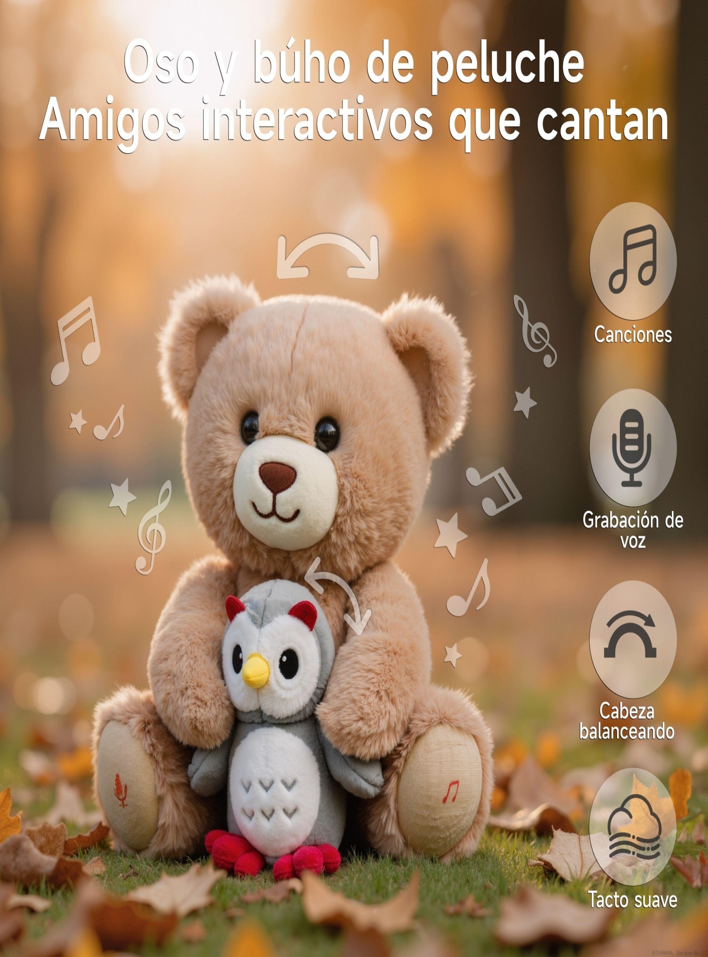 Peluche Interactivo Oso Musical Grabación JP008 LuBabycas-3