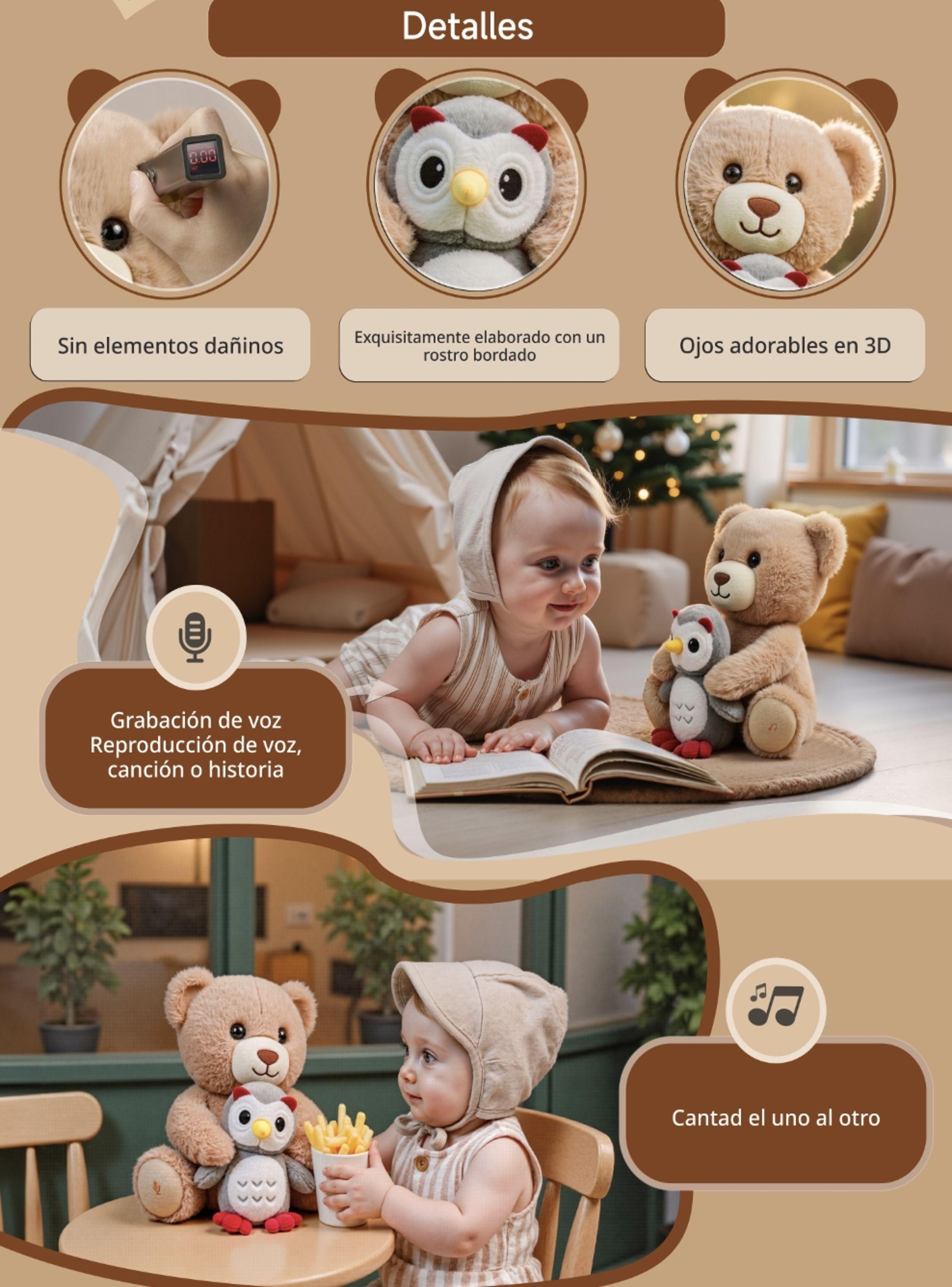 Peluche Interactivo Oso Musical Grabación JP008 LuBabycas-6