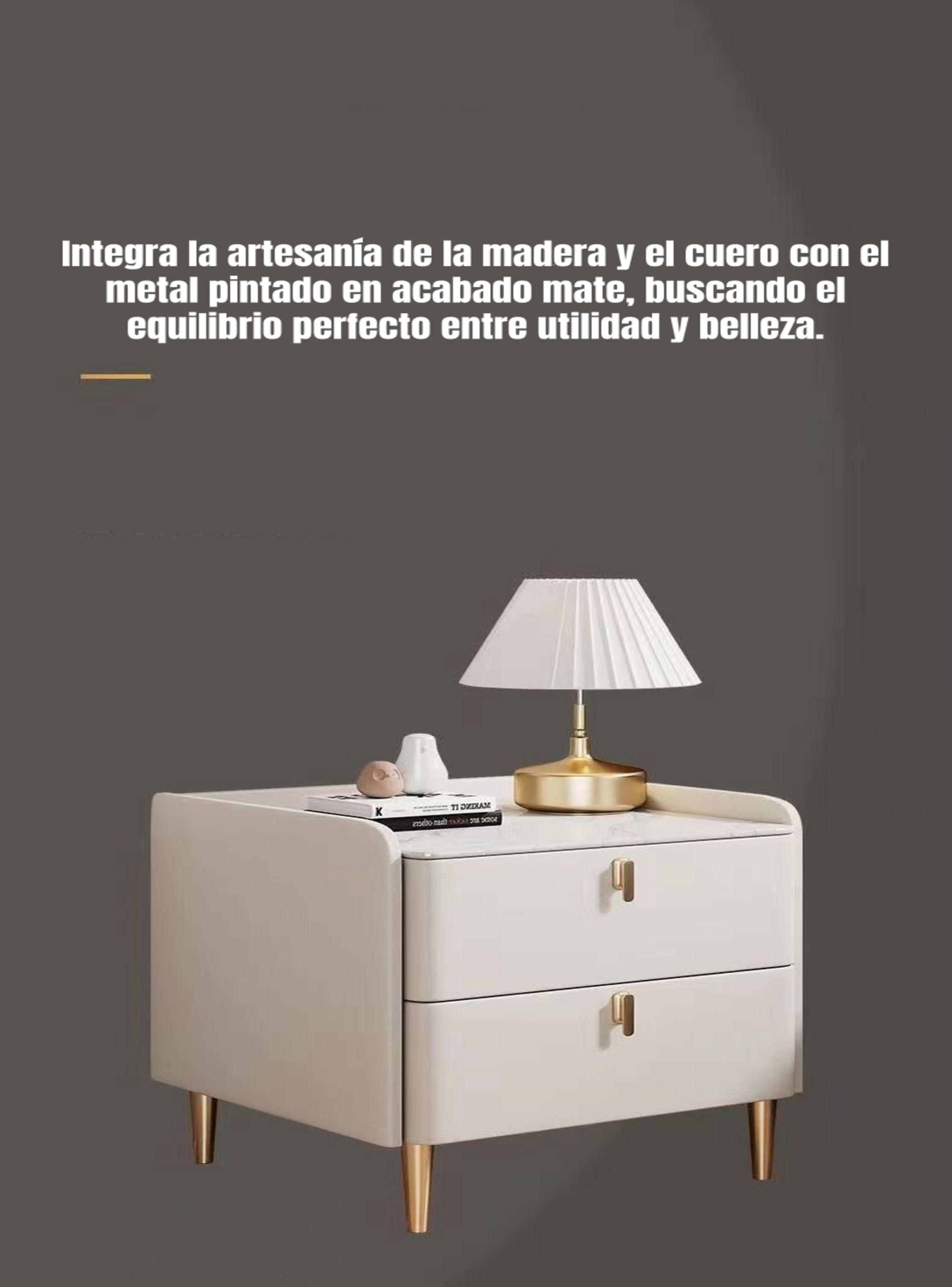 Velador Con Cubierta Pétrea Cuero Sintético Model 3-3