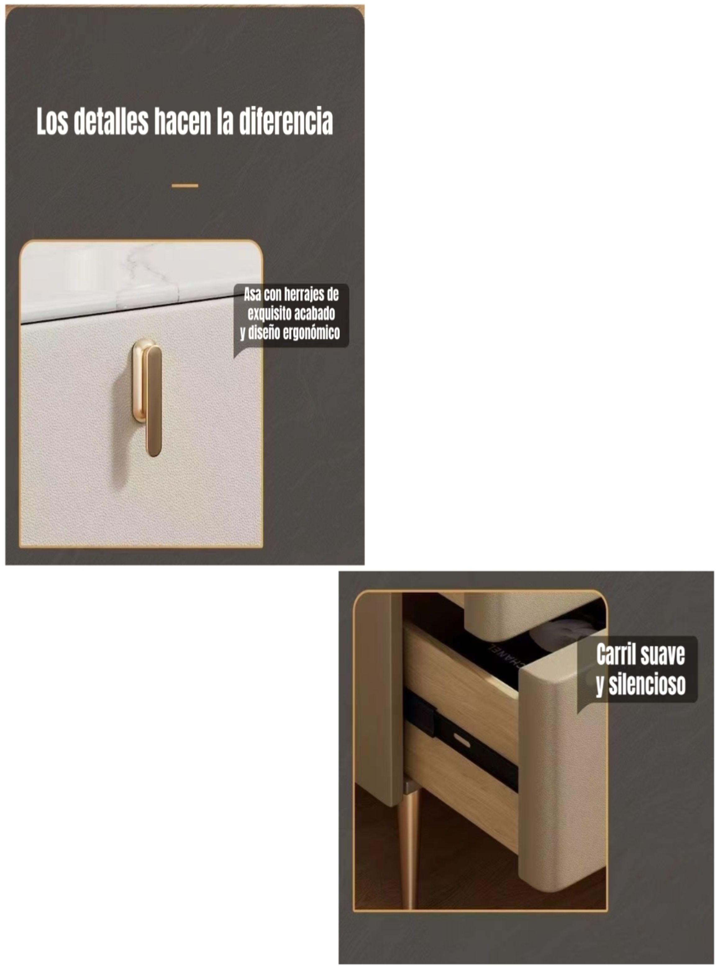 Velador Con Cubierta Pétrea Cuero Sintético Model 3-6