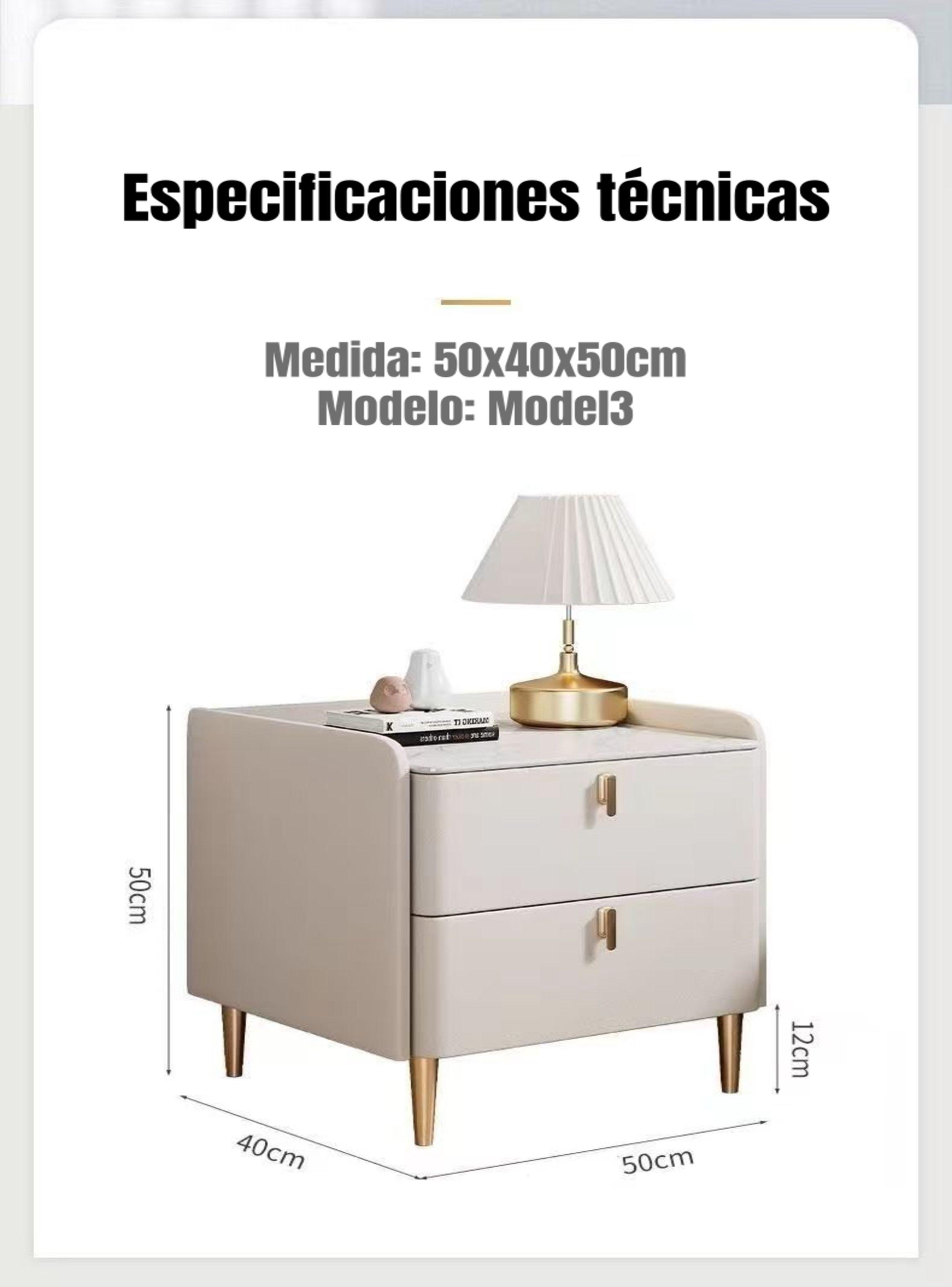 Velador Con Cubierta Pétrea Cuero Sintético Model 3-7