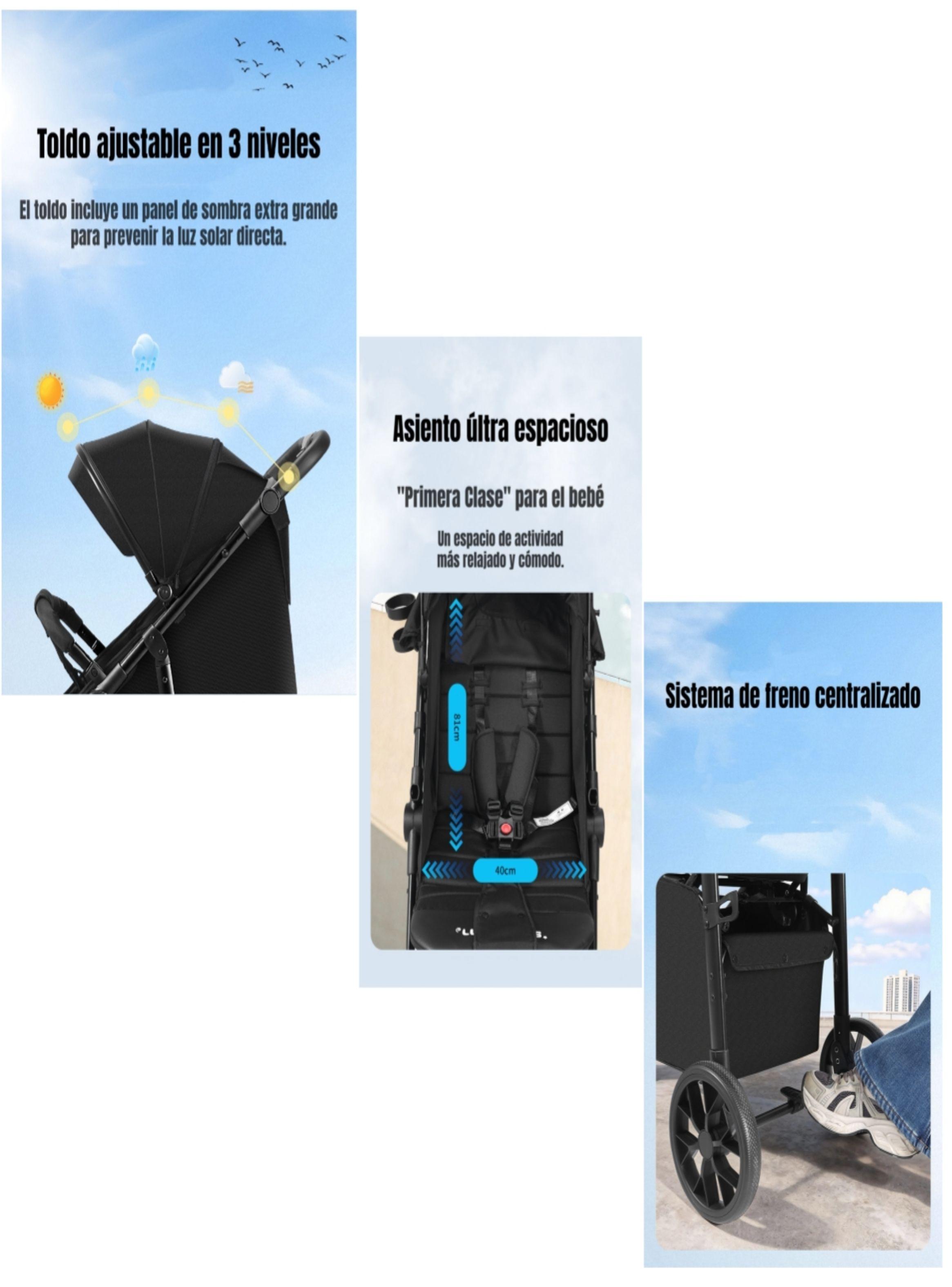 Coche De Paseo Con Posa Vaso 4 Años Iron Gris LuBabycas-6