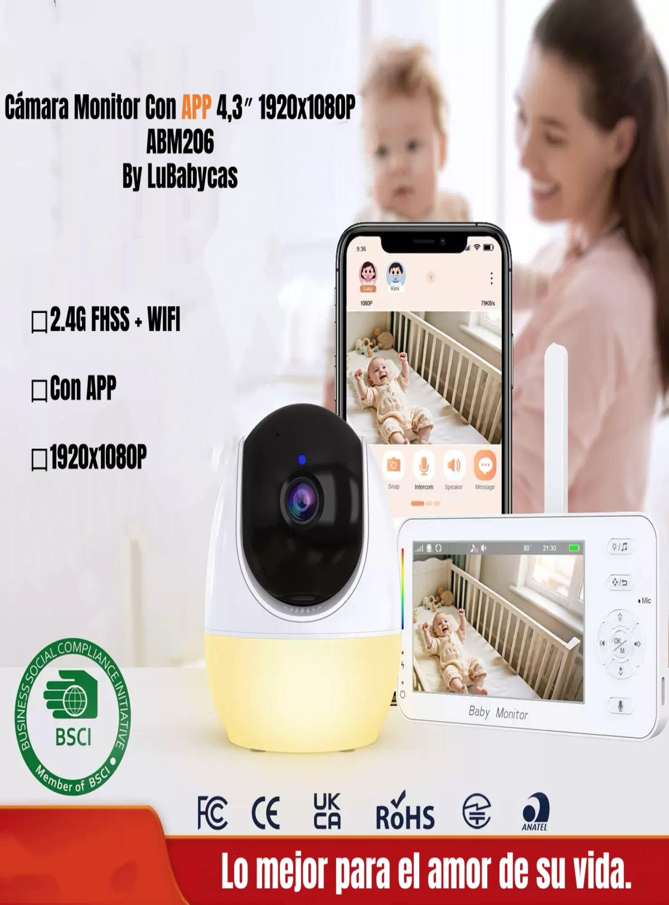Cámara Monitor LuBabycas Con APP Luz 4,3″1080P ABM206-2