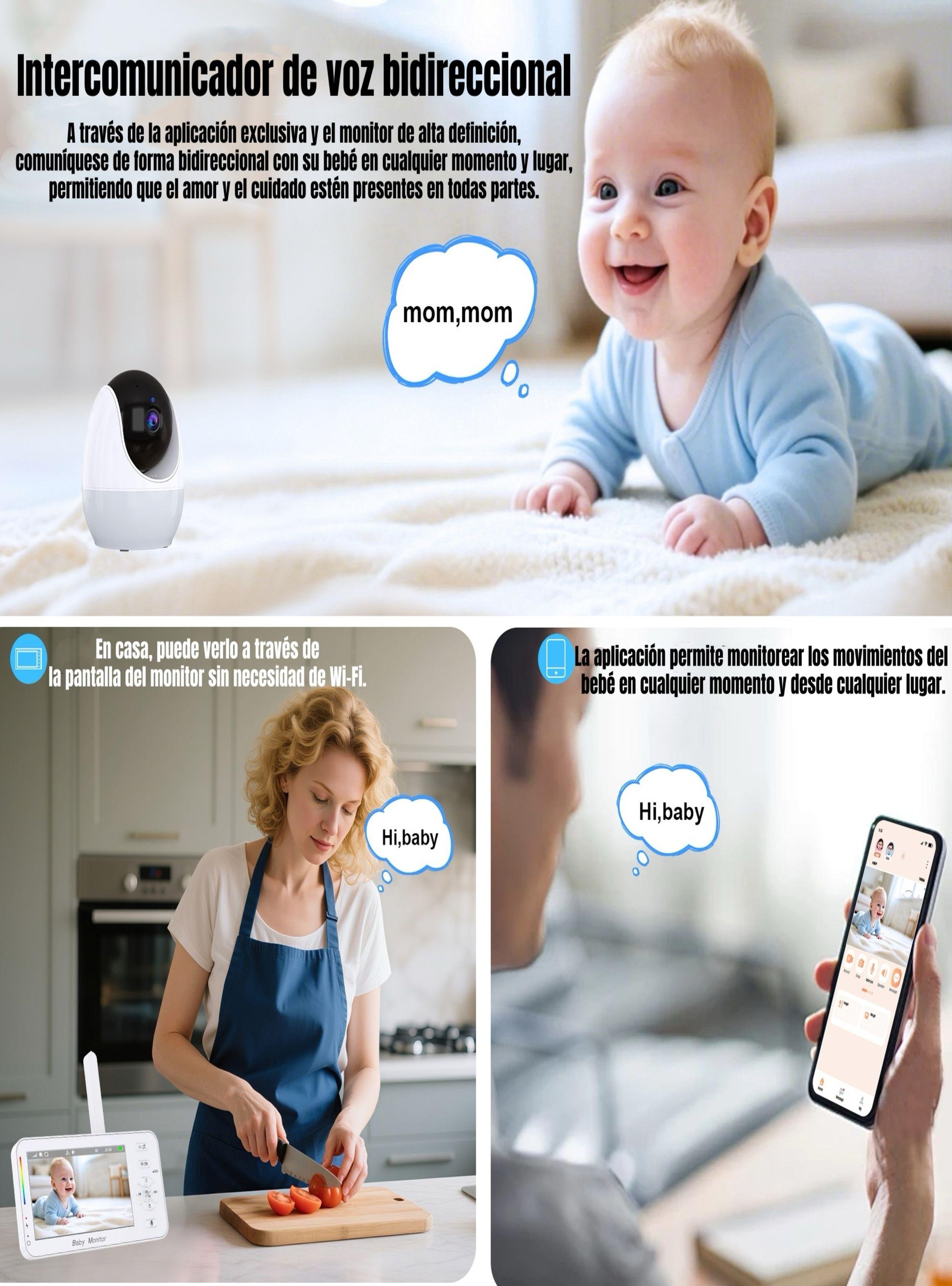 Cámara Monitor LuBabycas Con APP Luz 4,3″1080P ABM206-4