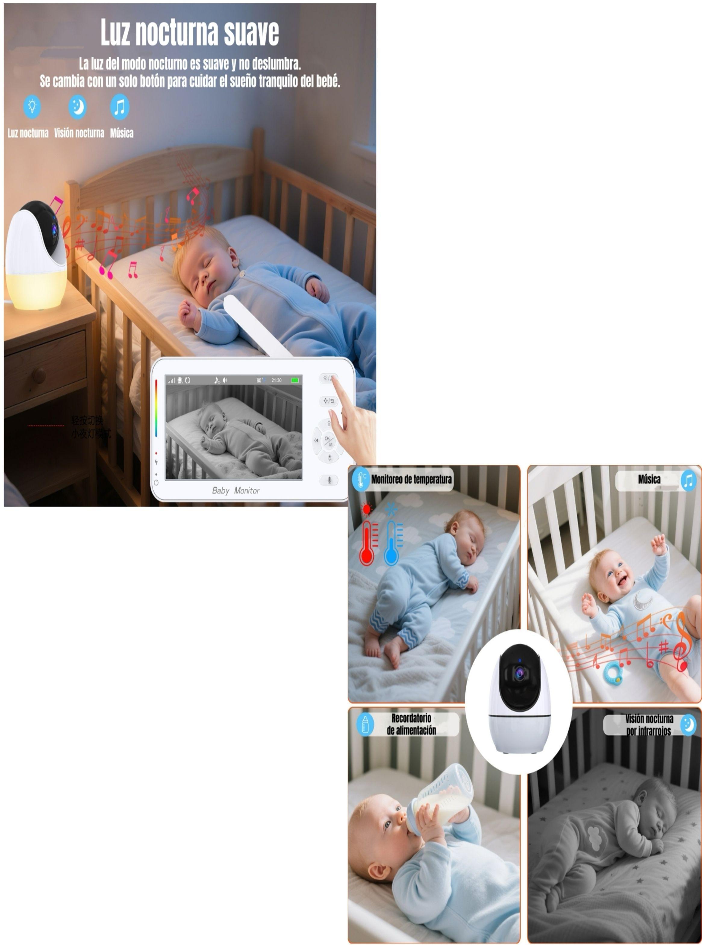 Cámara Monitor LuBabycas Con APP Luz 4,3″1080P ABM206-6