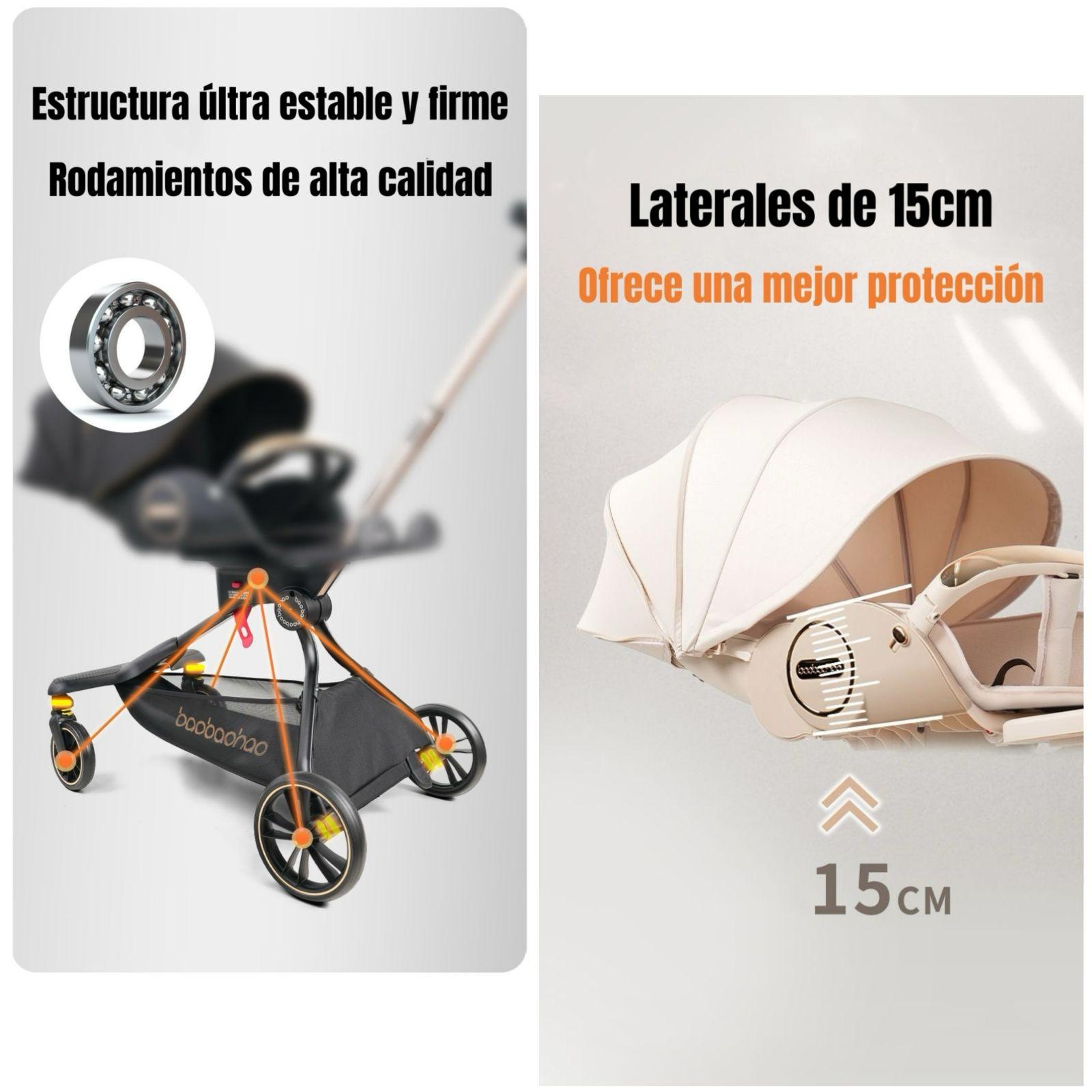 Coche De Paseo 360° Reclinable Astra Negro LuBabycas-4