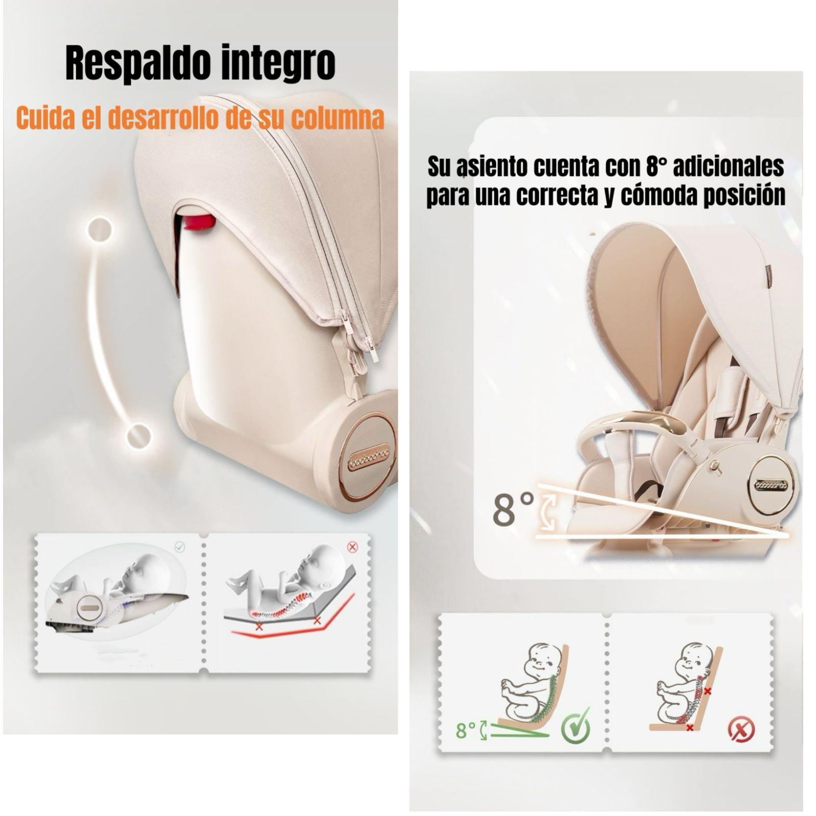 Coche De Paseo 360° Reclinable Astra Negro LuBabycas-5