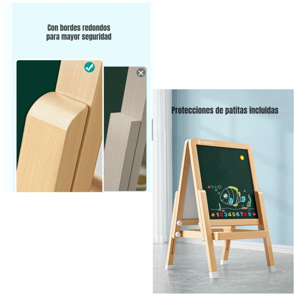 Pizarra Atril Doble Magnética Plumón Con Accesorios 120cm-6