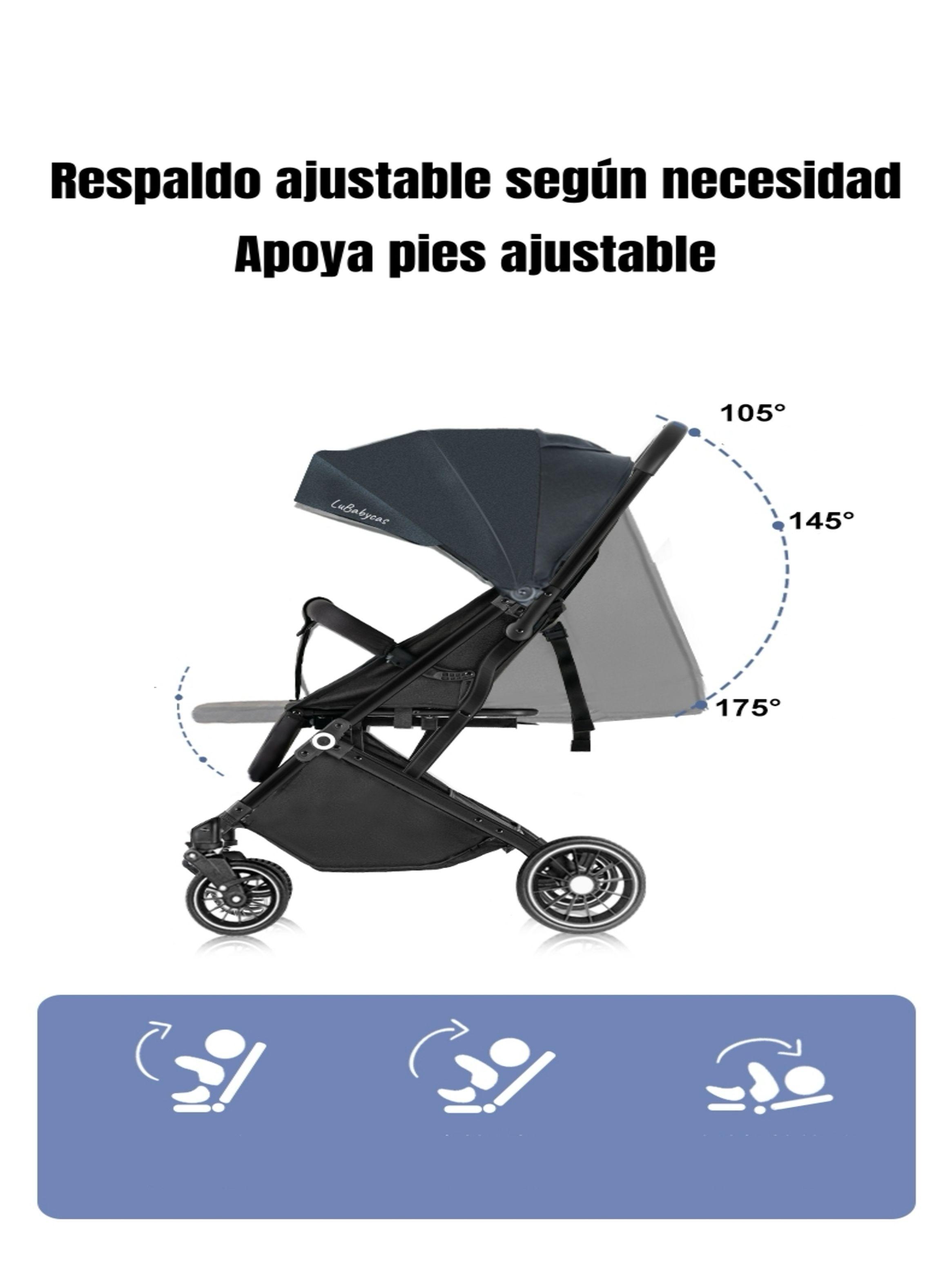 Coche De Paseo Maleta Compacto 0-3 Años Tour Negro LuBabycas-4
