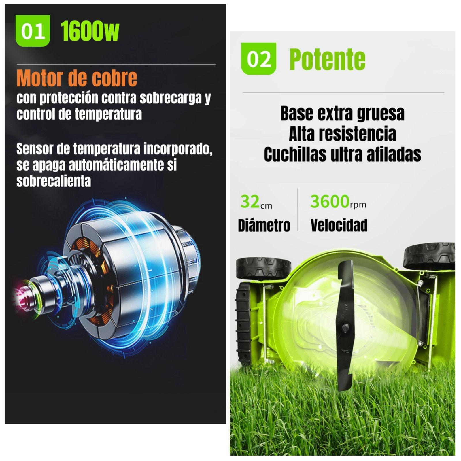 Cortadora De Pasto Eléctrica 1600W 3600RPM F01-2