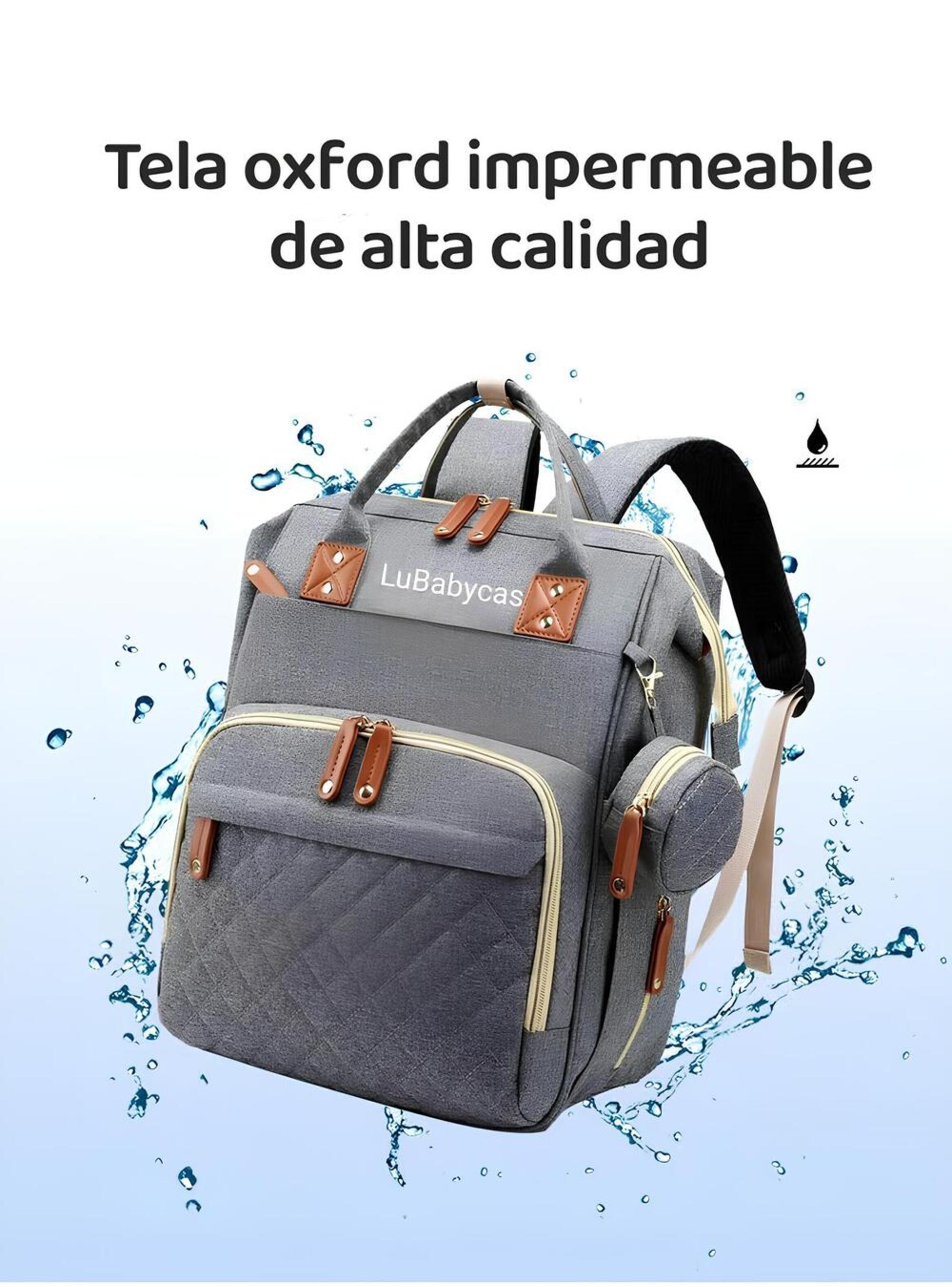 Mochila Maternal Lubabycas Impermeable Con Accesorios Azul-5