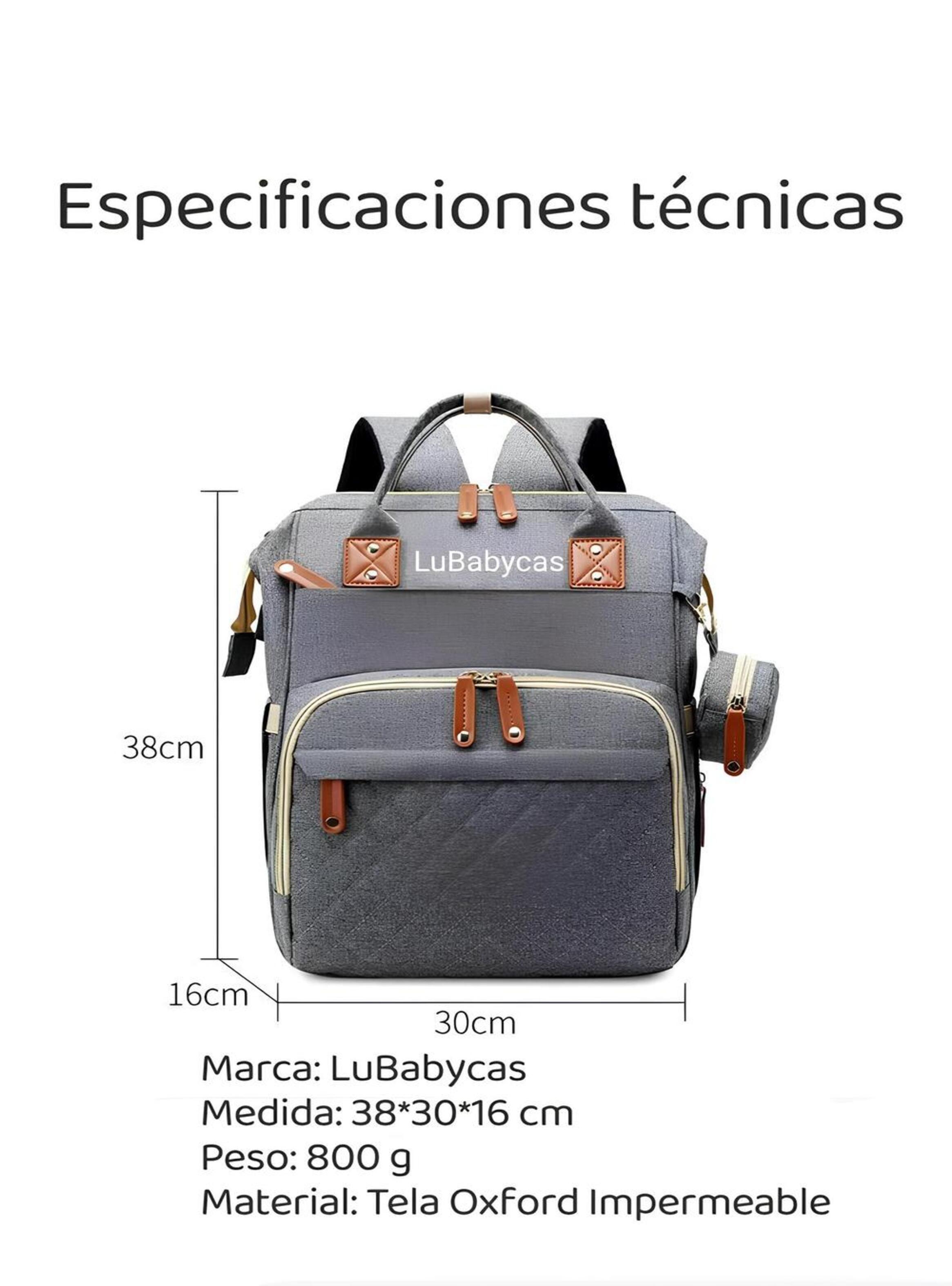 Mochila Maternal Lubabycas Impermeable Con Accesorios Azul-8