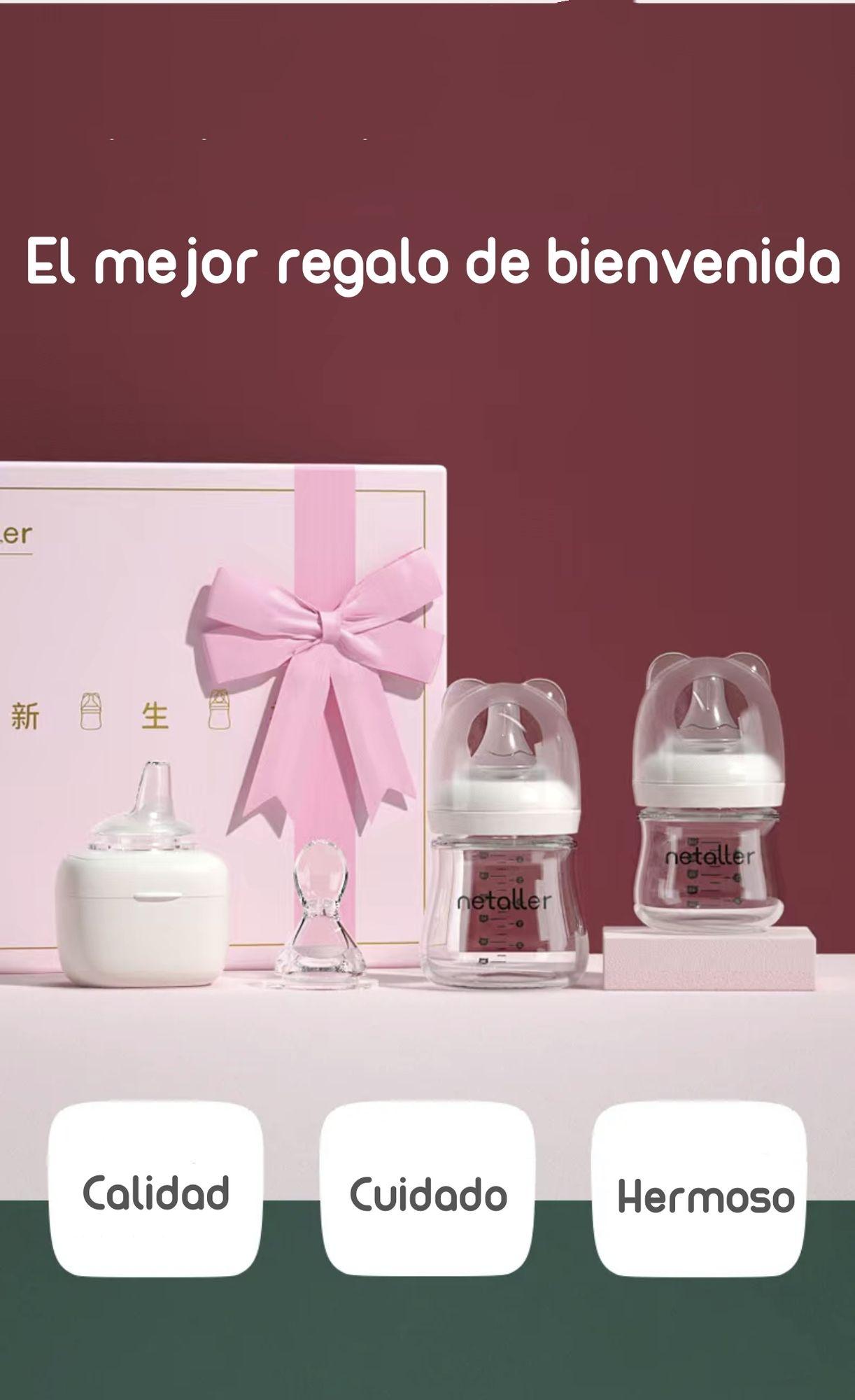 Set 2 Mamaderas Con Protectores 3 Chupetes Caja Lubabycas-3