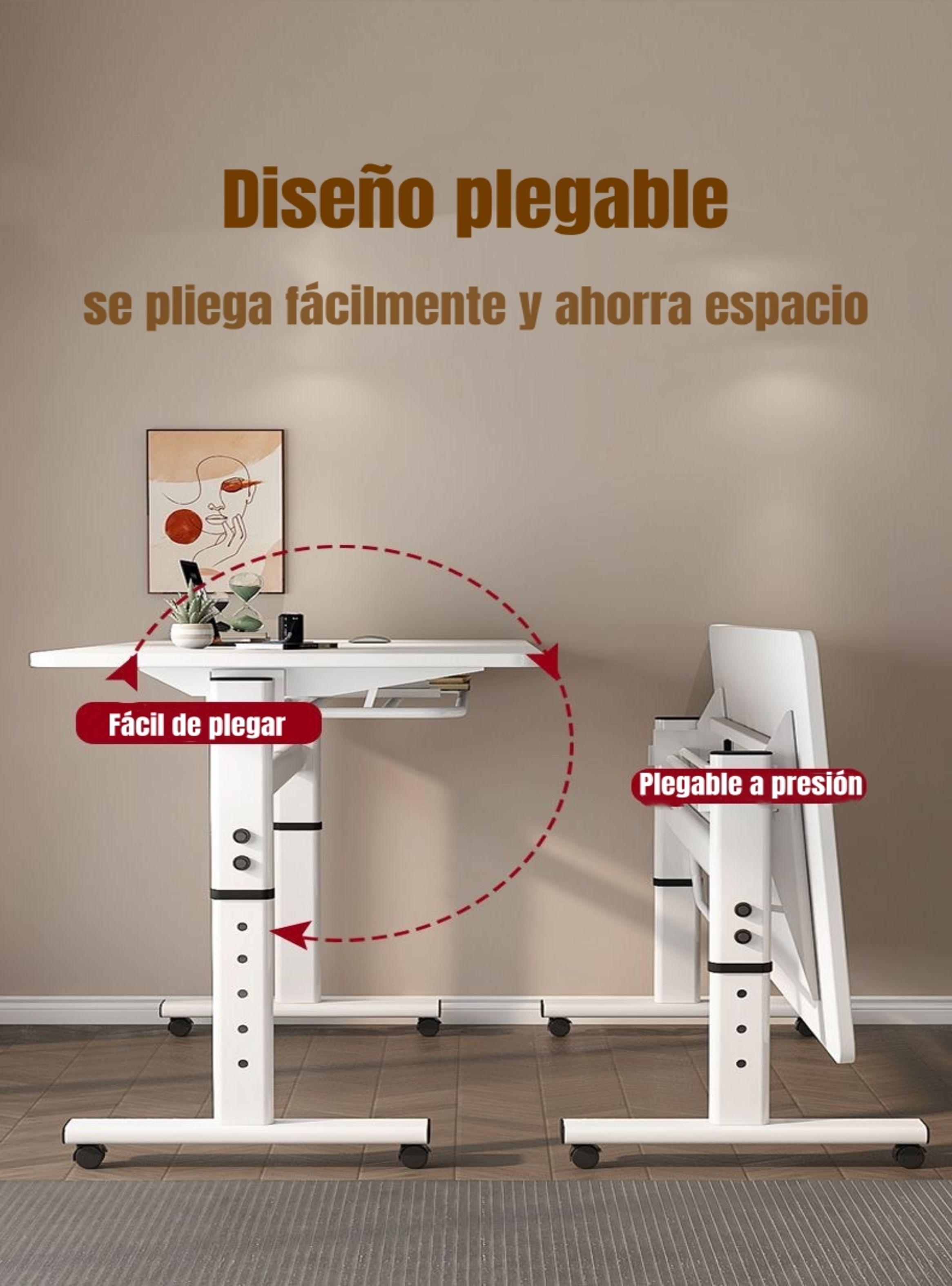 Escritorio Moment Plegable Regulable Móvil 120x60cm-4