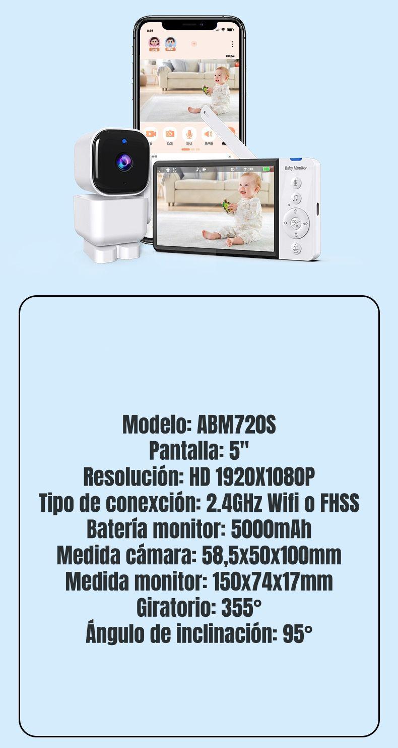 Cámara Monitor Con APP 5″ 1920x1080P ABM720S-7