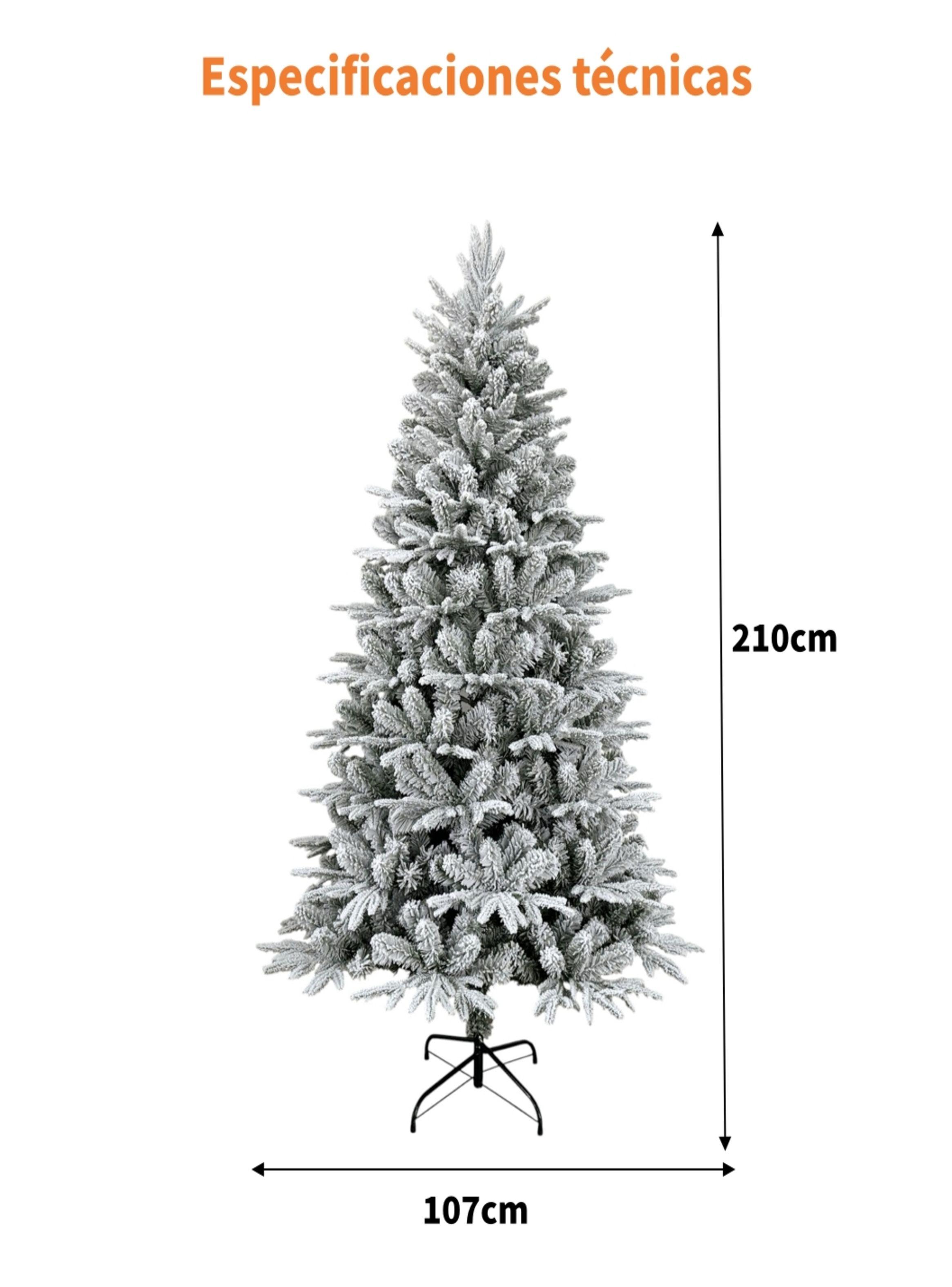 Árbol De Navidad Pino Blanco Con Base Metal 210cm-6