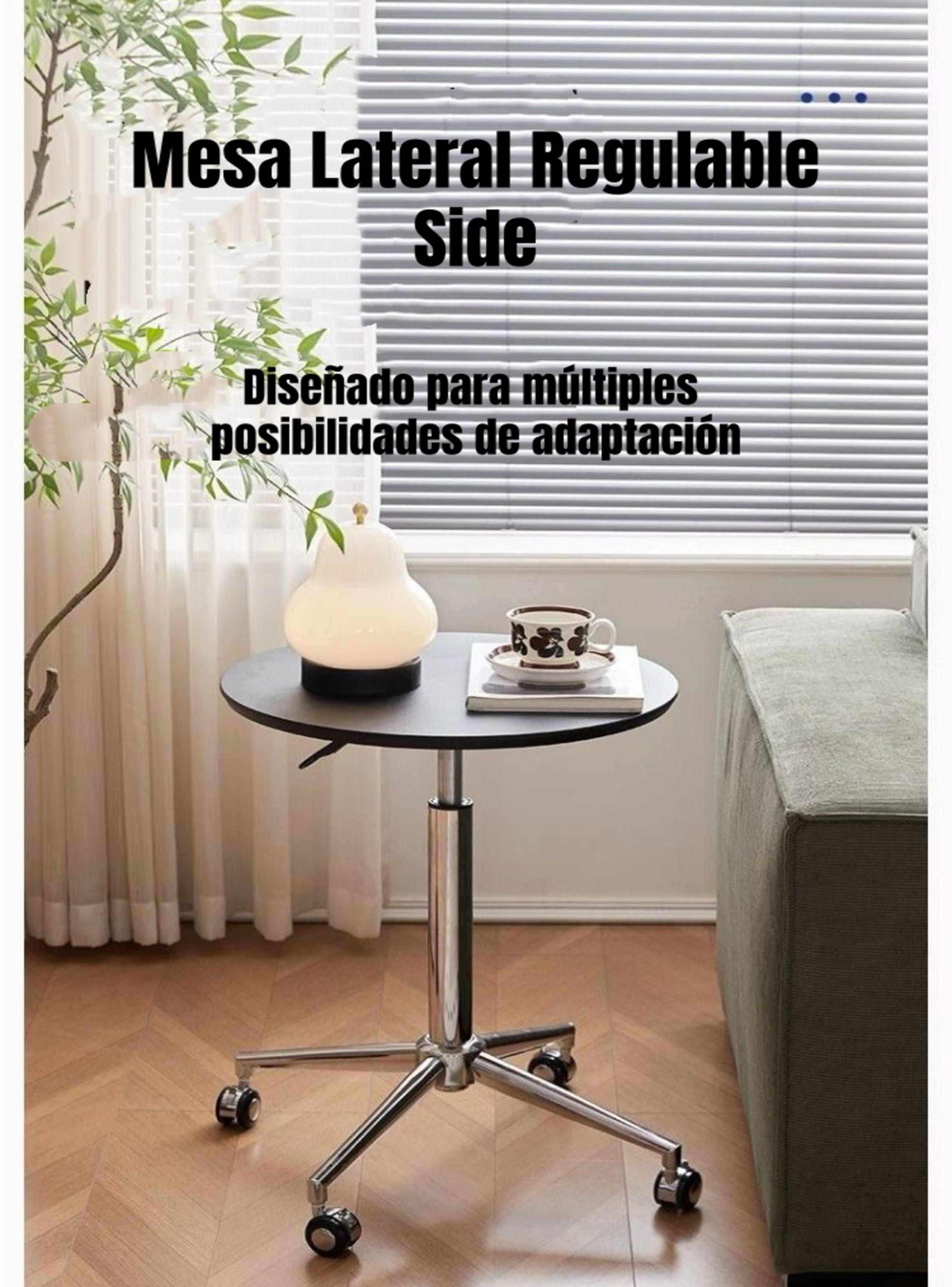 Mesa Lateral Auxiliar Centro Regulable 63-85cm Side Café-2