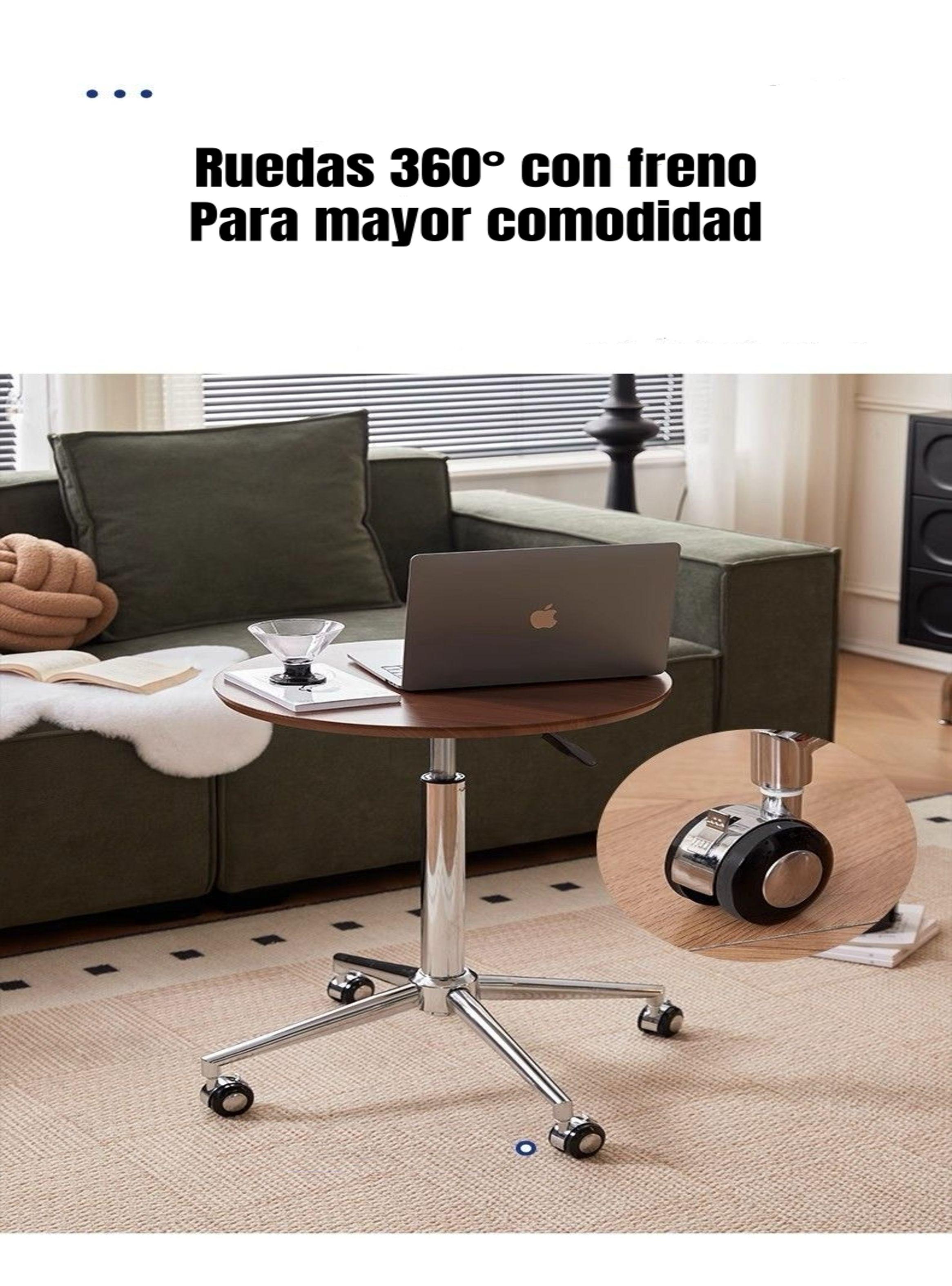 Mesa Lateral Auxiliar Centro Regulable 63-85cm Side Café-5