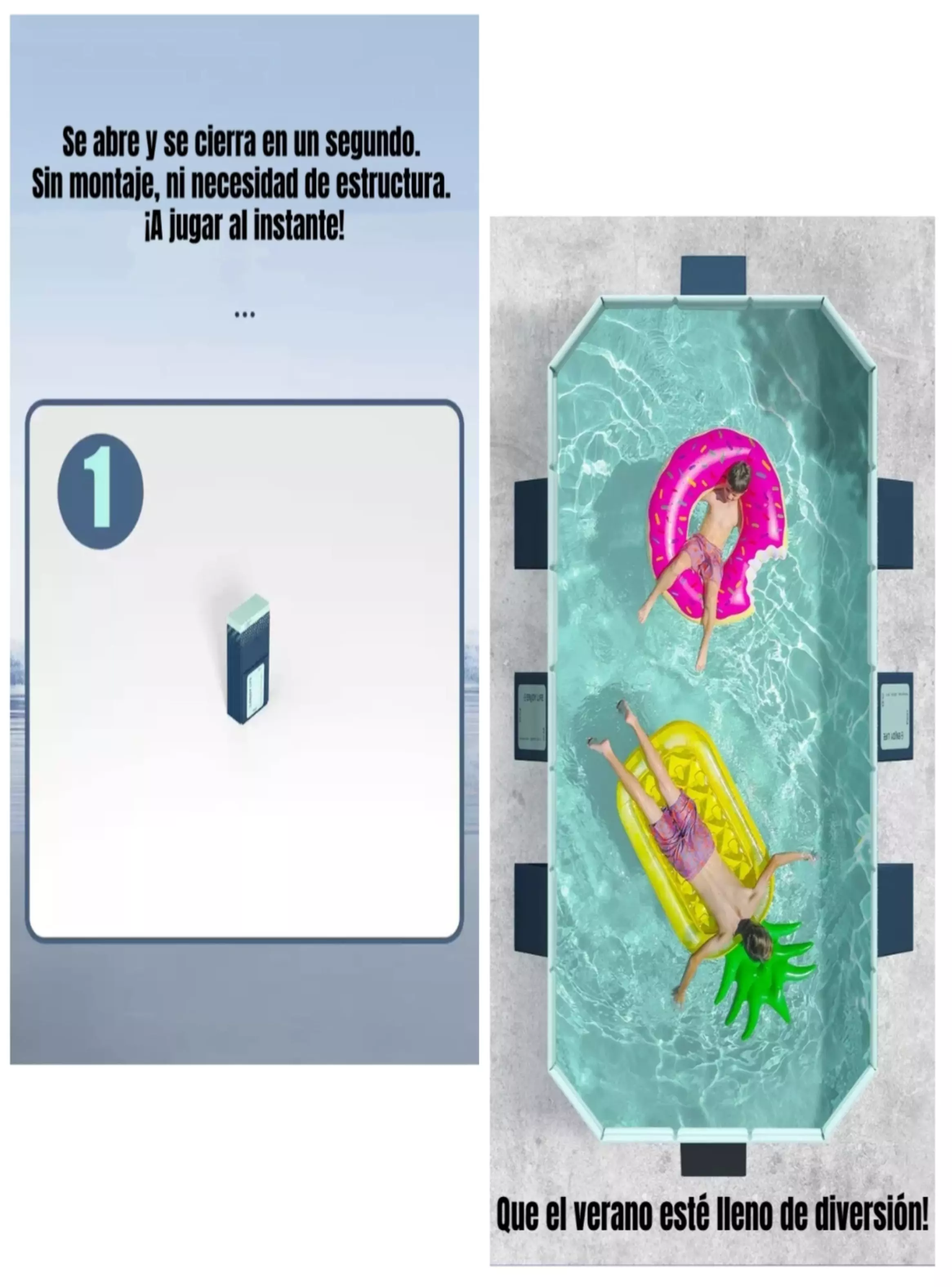 Piscina Plegable No Requiere Inflado 210cm Niños LuBabycas-7