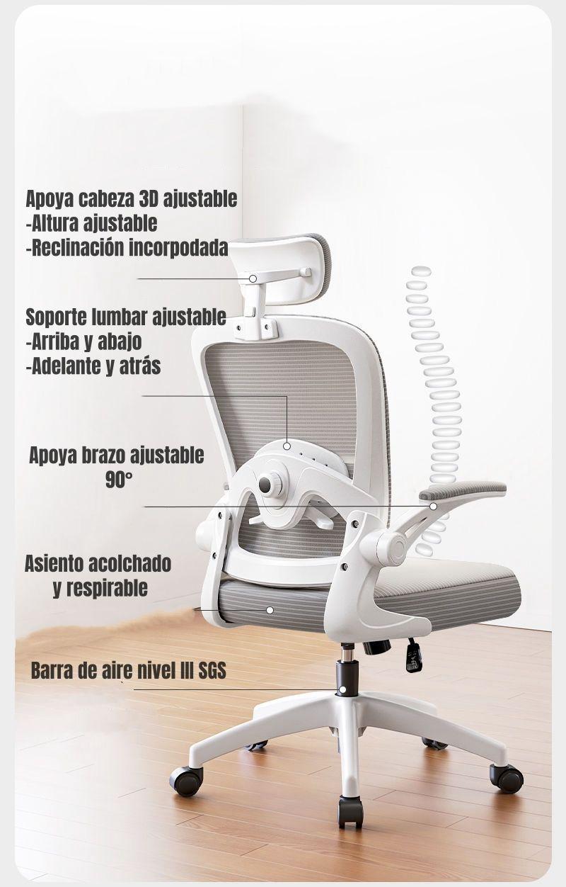 Silla de Escritorio Apoya Cabeza Negra W302 By LuBabycas-3