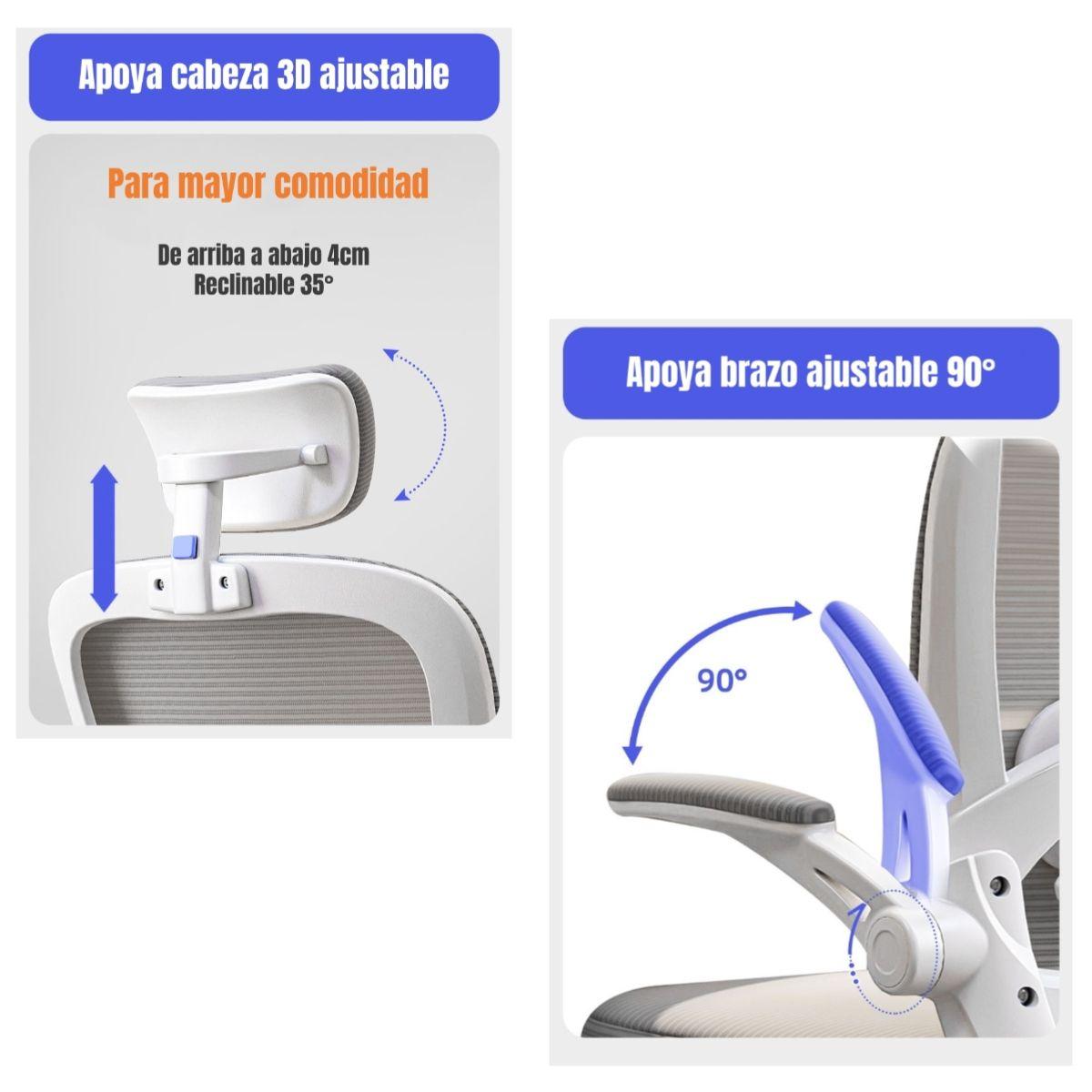 Silla de Escritorio Apoya Cabeza Negra W302 By LuBabycas-5