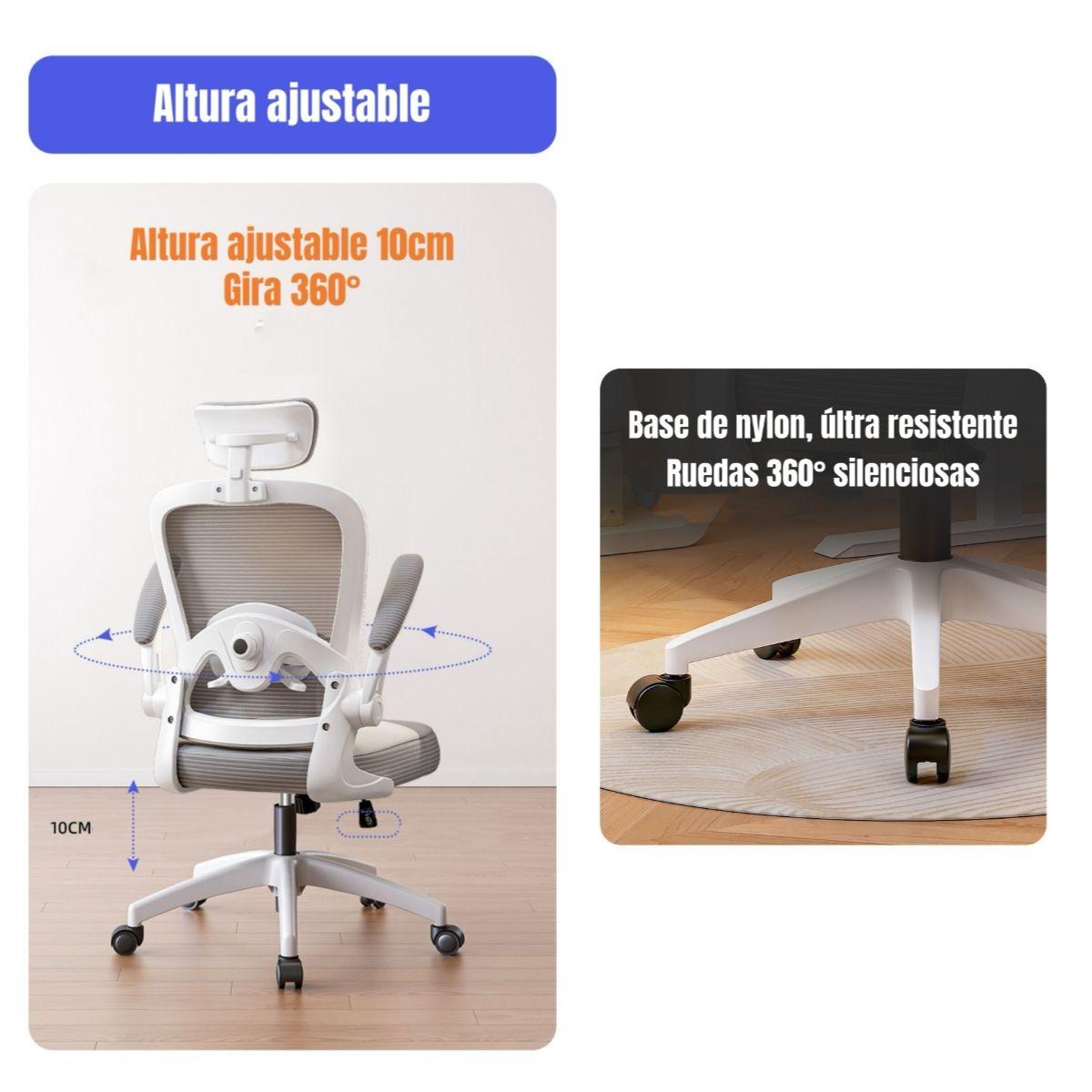 Silla de Escritorio Apoya Cabeza Negra W302 By LuBabycas-7