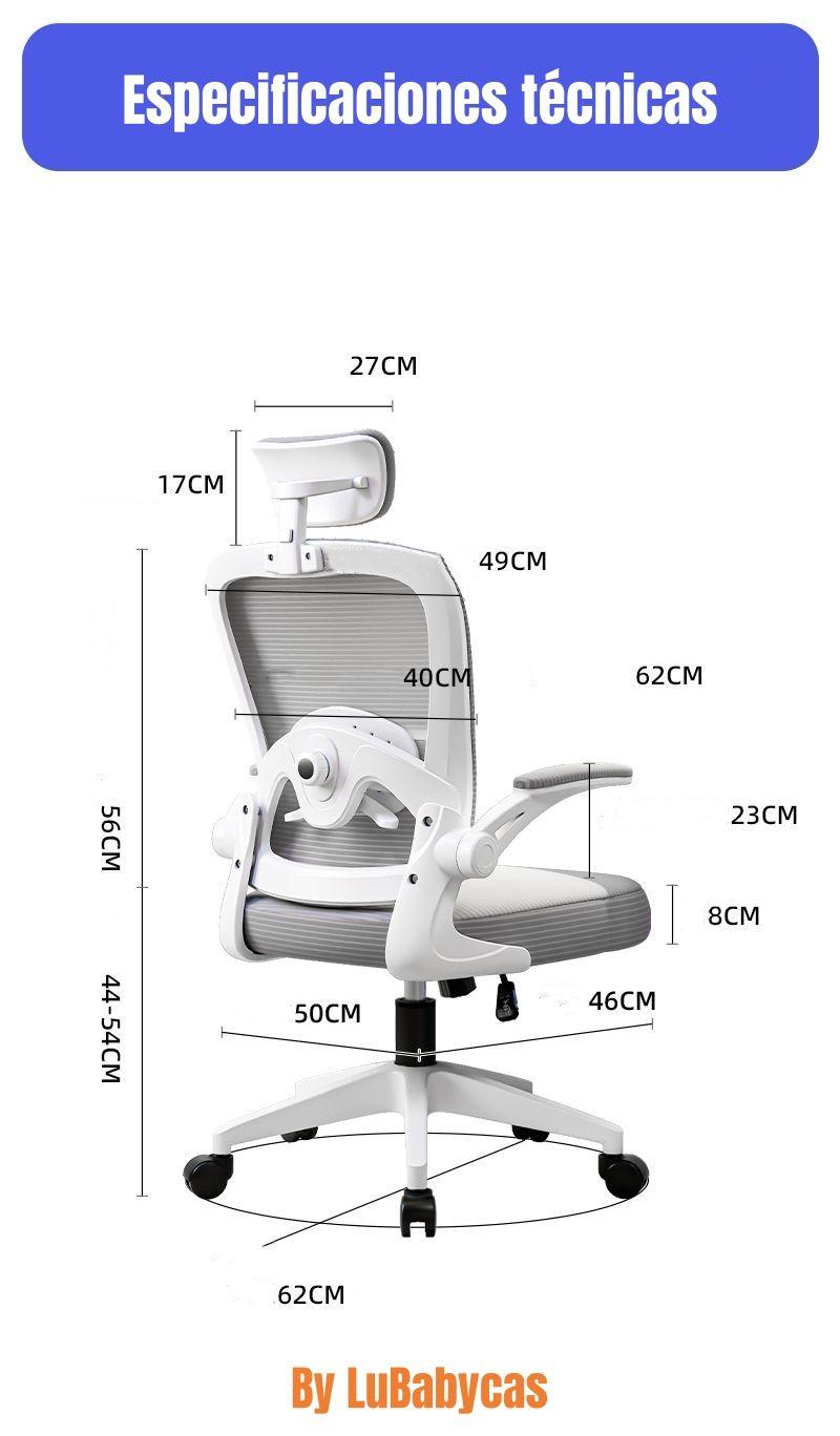 Silla de Escritorio Apoya Cabeza Negra W302 By LuBabycas-8