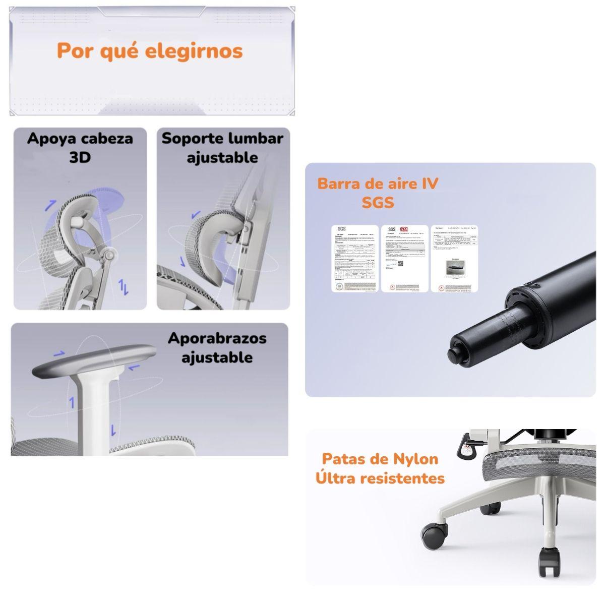 Silla De Escritorio Reclinable Reposapies Q9 By LuBabycas-4