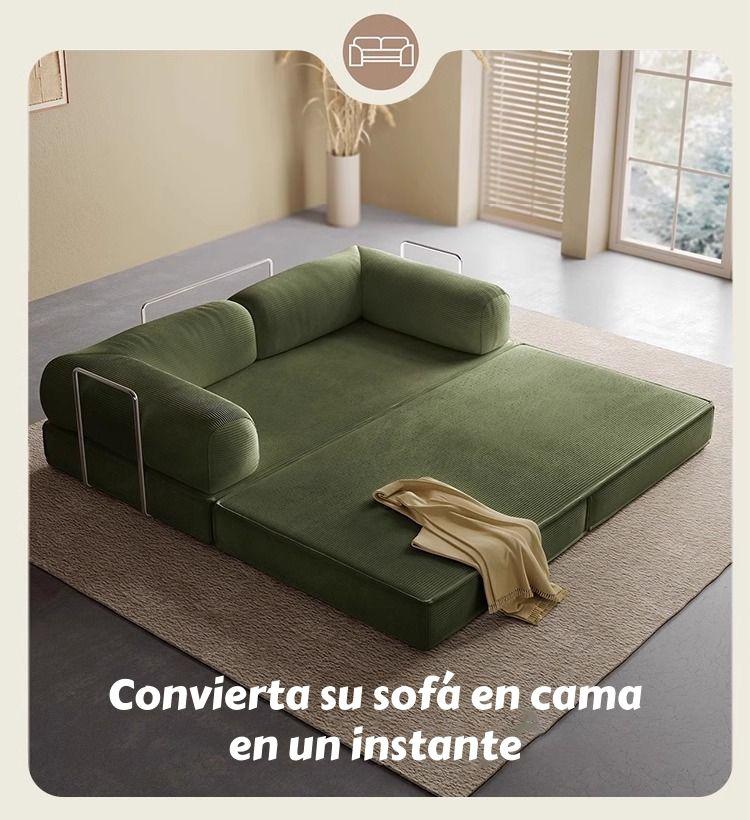 Sillon Sofa Cama Comprimido Combinable 203cm K17 Verde-3