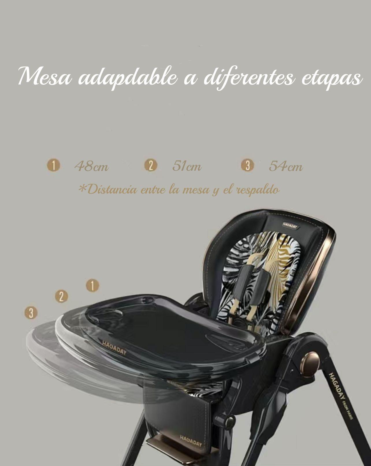 Silla De Comer Lujosa Reclinable Hagaday Negra Lubabycas-6