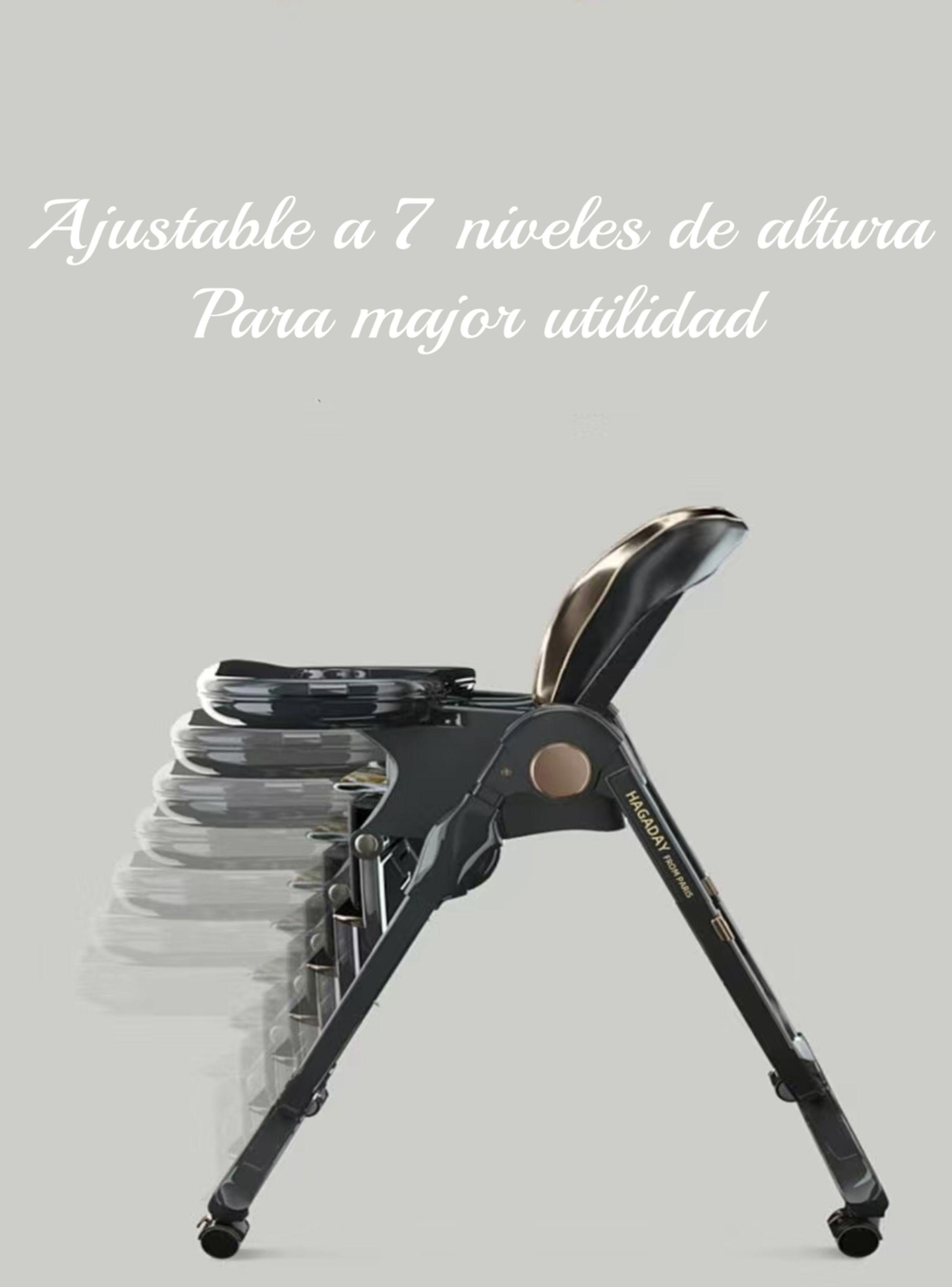 Silla De Comer Lujosa Reclinable Hagaday Negra Lubabycas-5