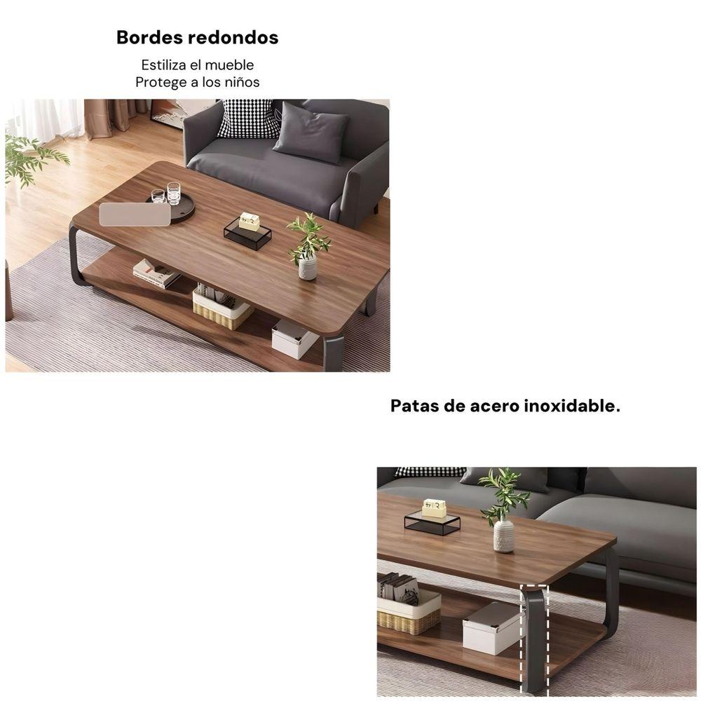 Mesa De Centro Rectangular 2 Niveles 120x60x43cm LuBabycas-5