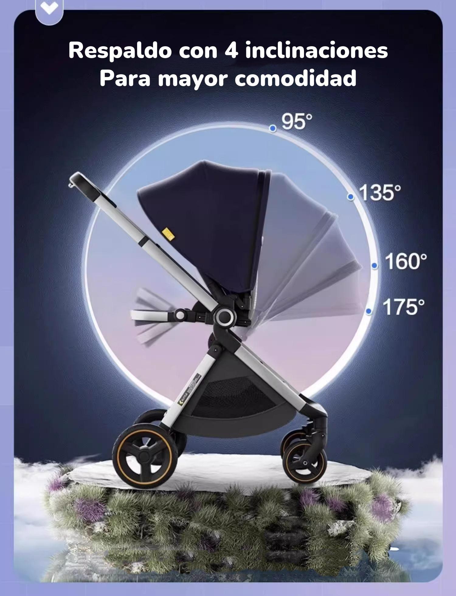 Coche De Paseo De Aluminio 2 Modos EMU Azul LuBabycas-5