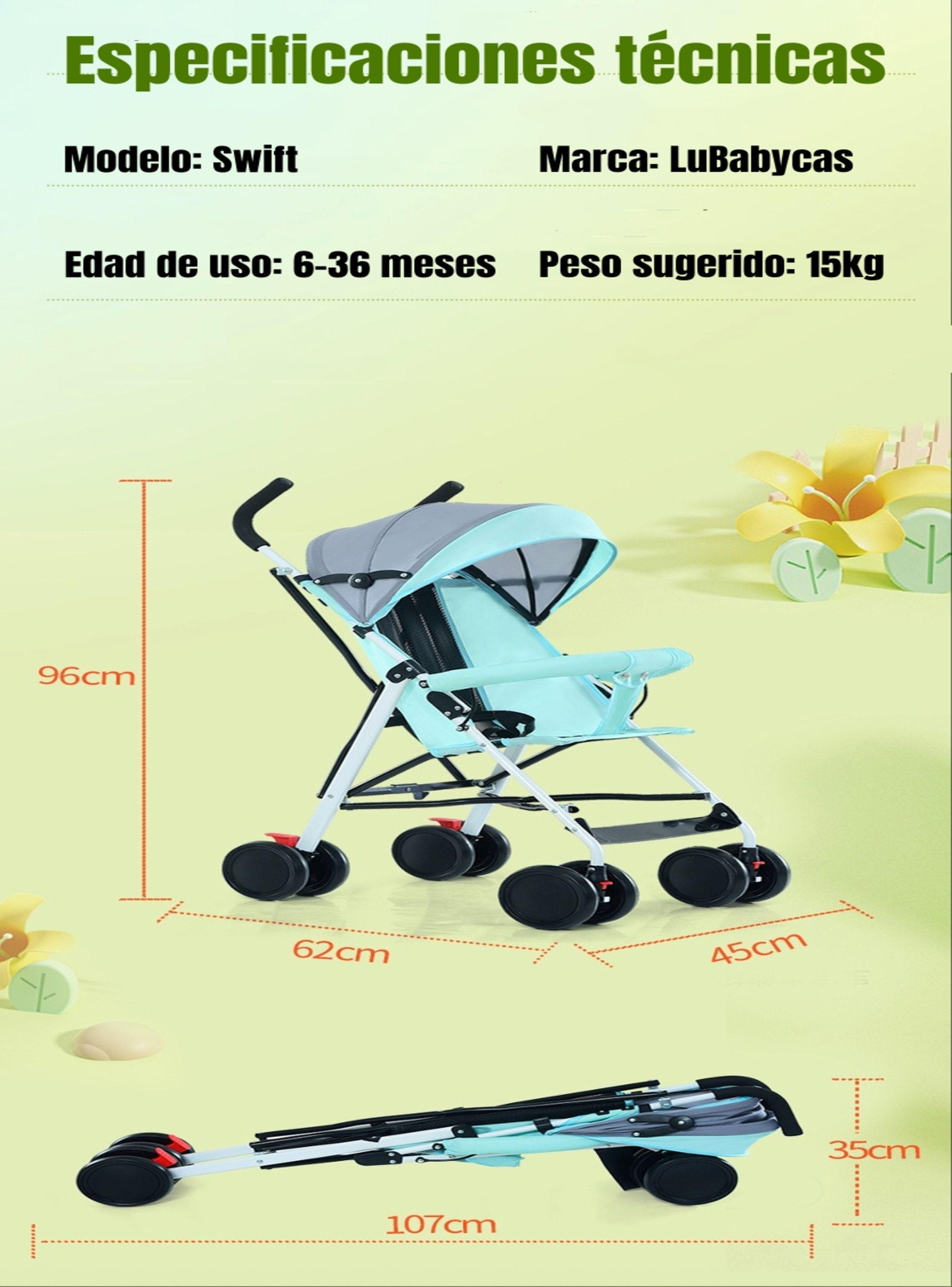 Coche Paragua Con Posa Vaso Swift Negro LuBabycas-8