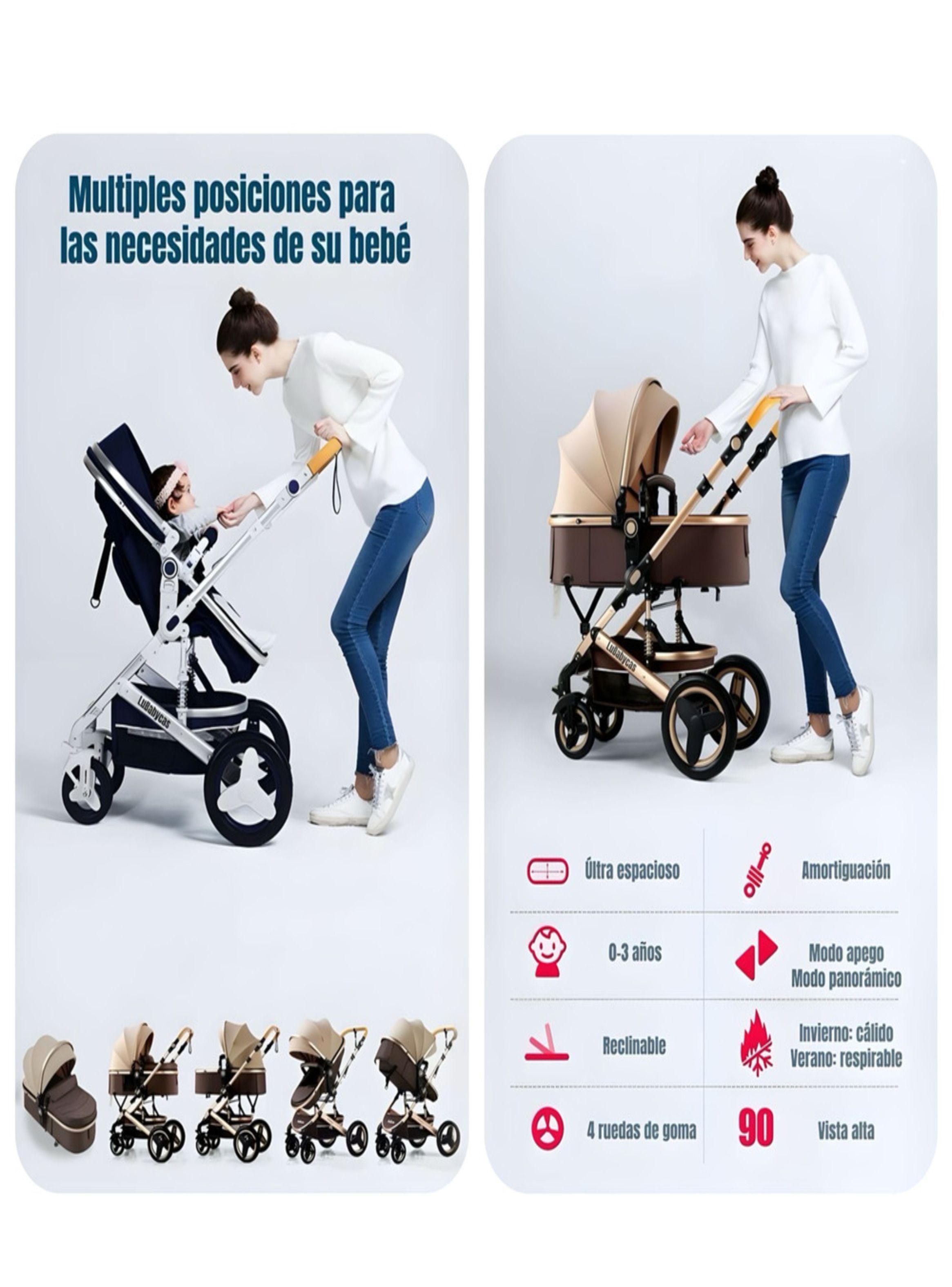 Coche Cuna Moisés Con Accesorios Lubabycas Azul-4