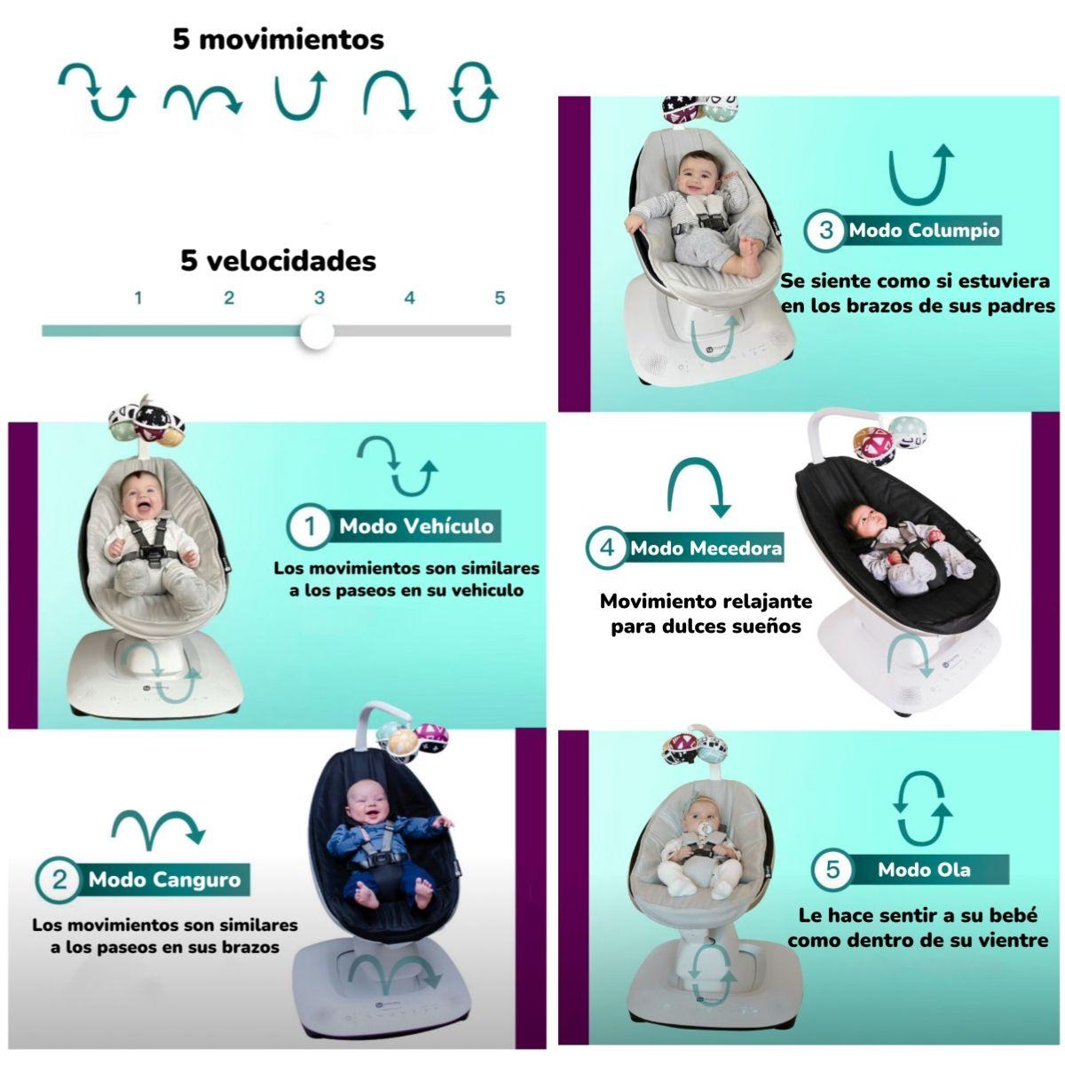 Mecedora Eléctrica Con Melodías Bluetooth 4 Moms LuBabycas-3