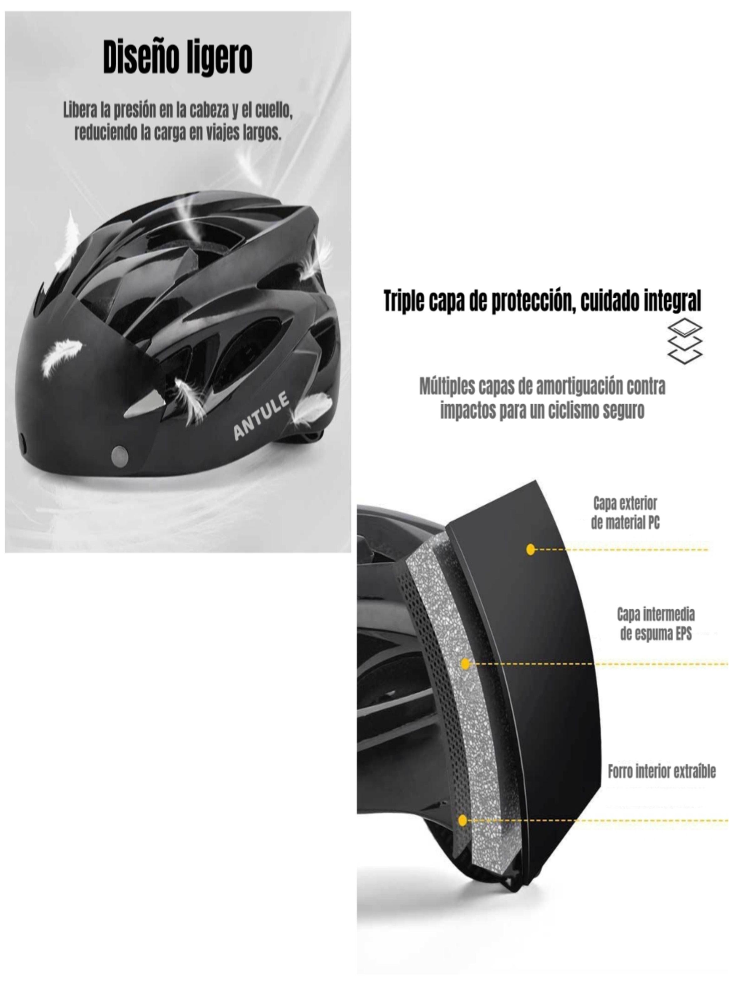 Casco Bicicleta Adulto Con Visera Magnética Blanco RS Antule-4