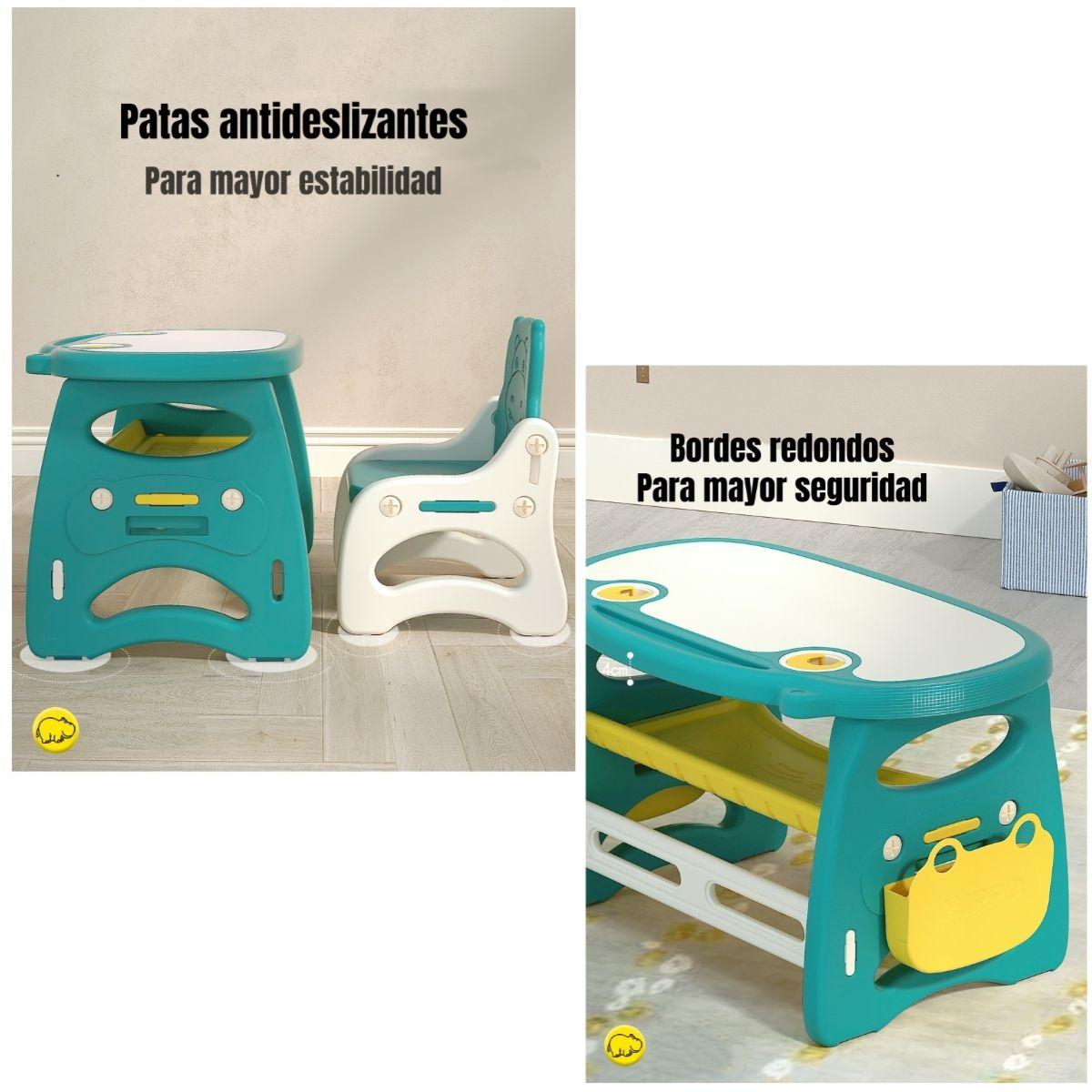 Mesa Con Silla Montessori Para Niños Hipopótamo LuBabycas-6