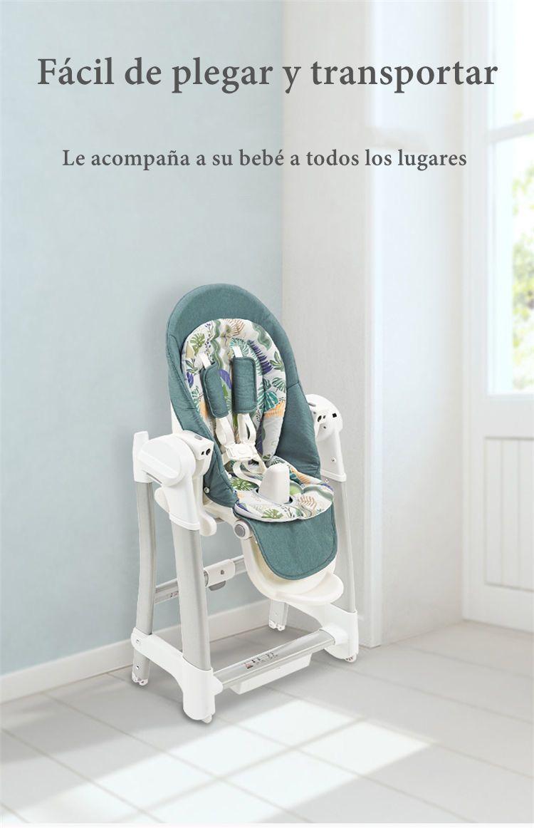 Silla De Comer Y Columpio Mecedor Lujoso Lubabycas Verde-6