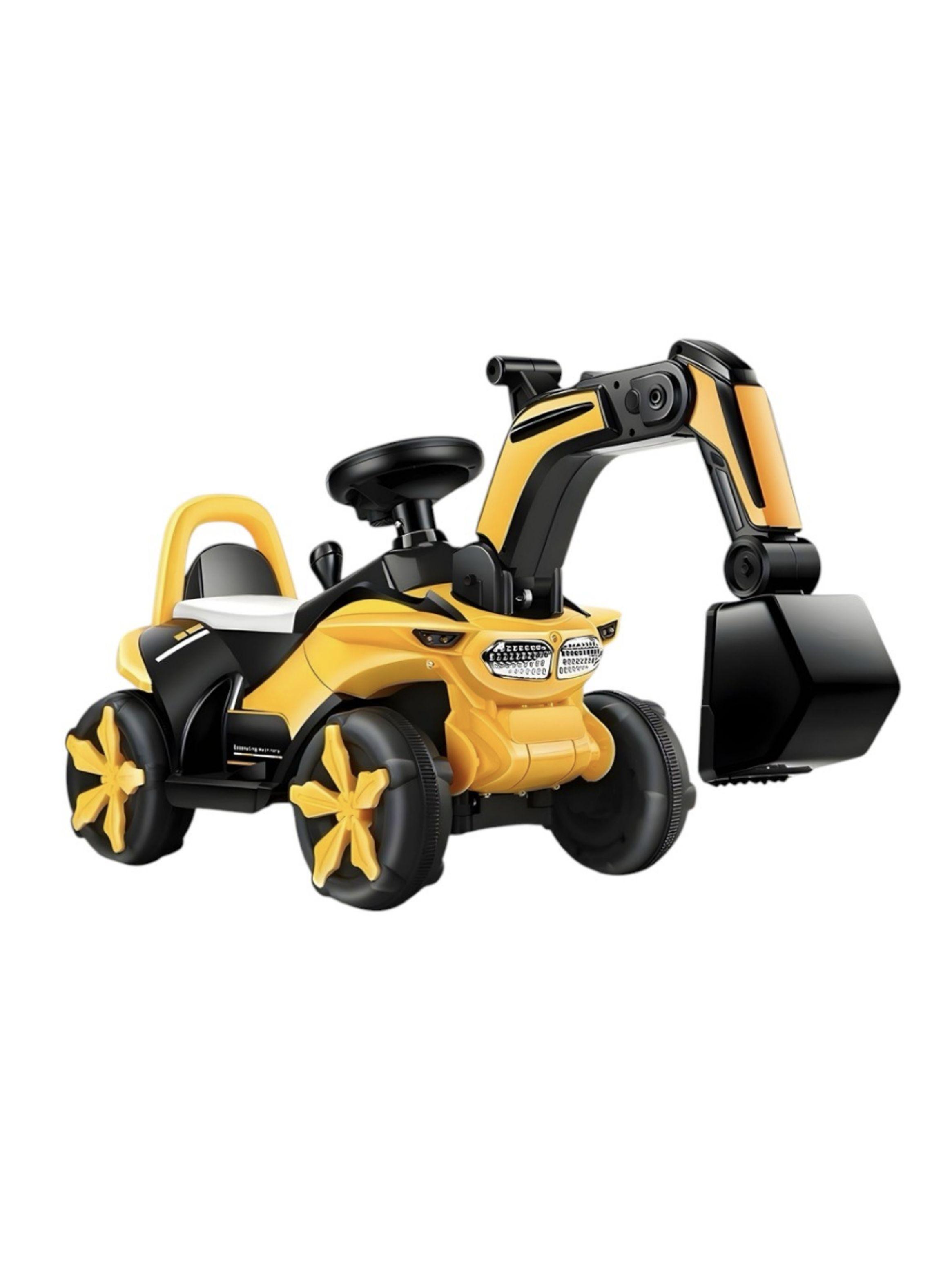 Excavadora Eléctrica Montable Luces Música Yellow LuBabycas-0