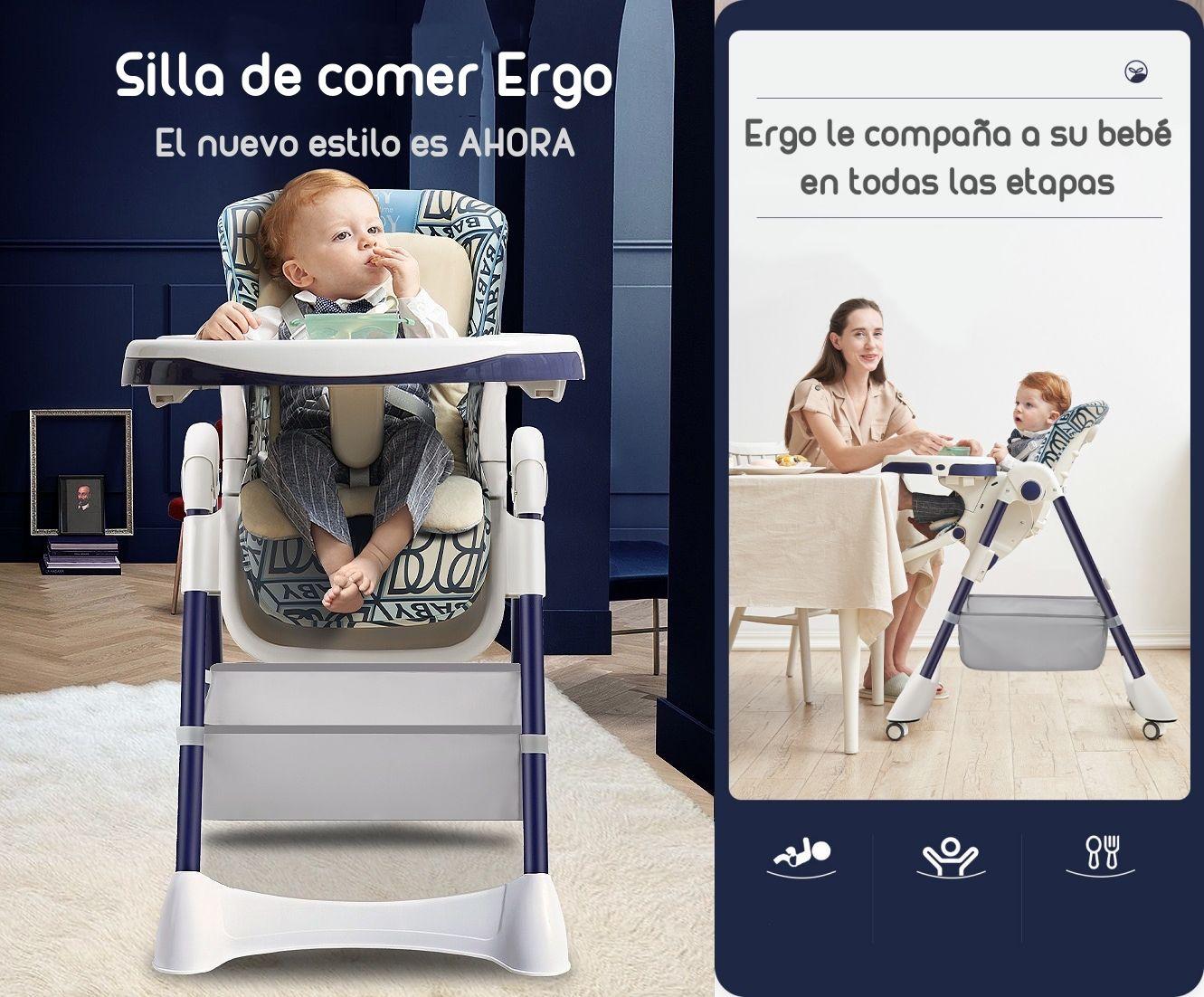 Silla De Comer Multiposiciones Con Ruedas Rosada-2