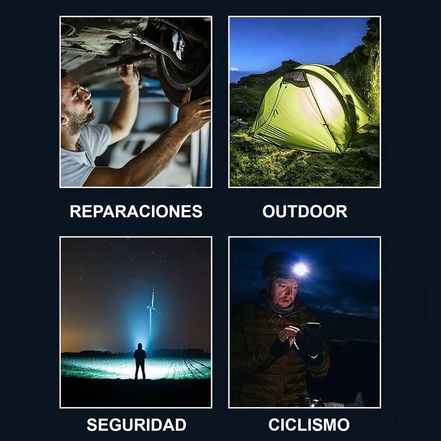 Mini Linterna Led Táctica De Mano Recargable Usb Tipo C - Blanco - Negro-4