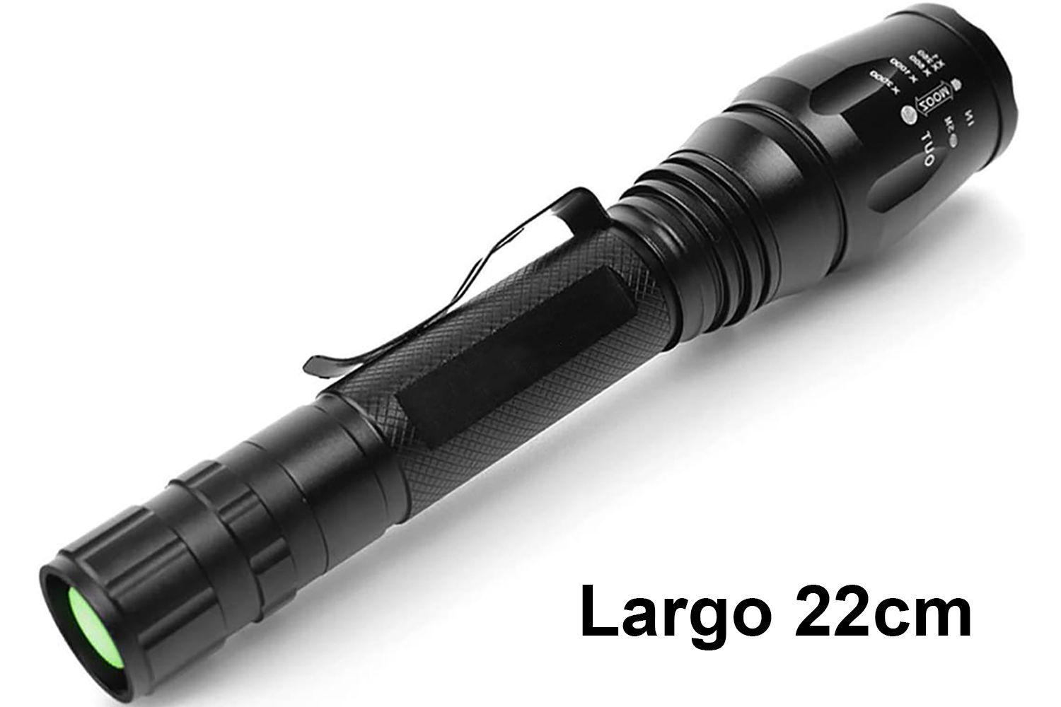 Linterna Led Tactica Zoom Potente Recargable-3