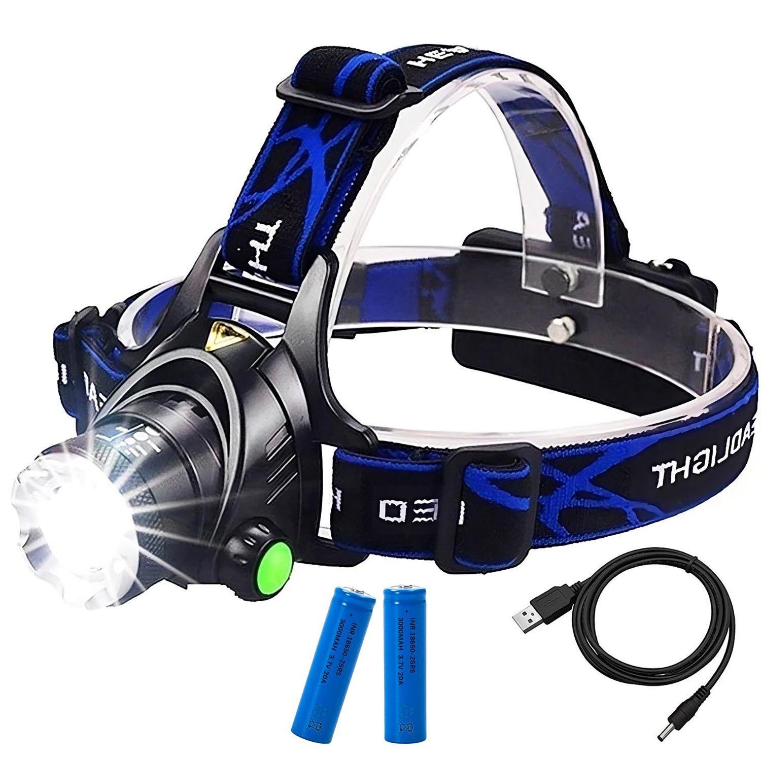 Linterna Frontal Cabeza Led Cintillo Minero Caza Recargable-7